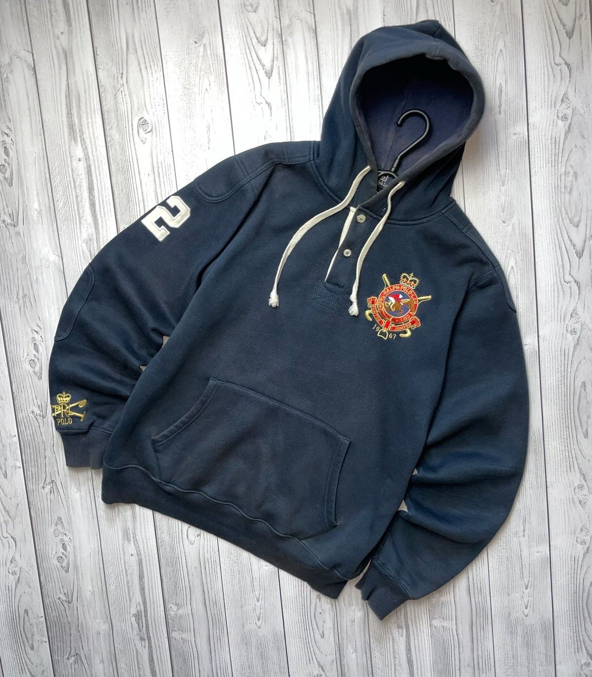 Vintage Vintage Polo Ralph Lauren hoodie big logo rare size XXL Size US XXL / EU 58 / 5 - 1 Thumbnail