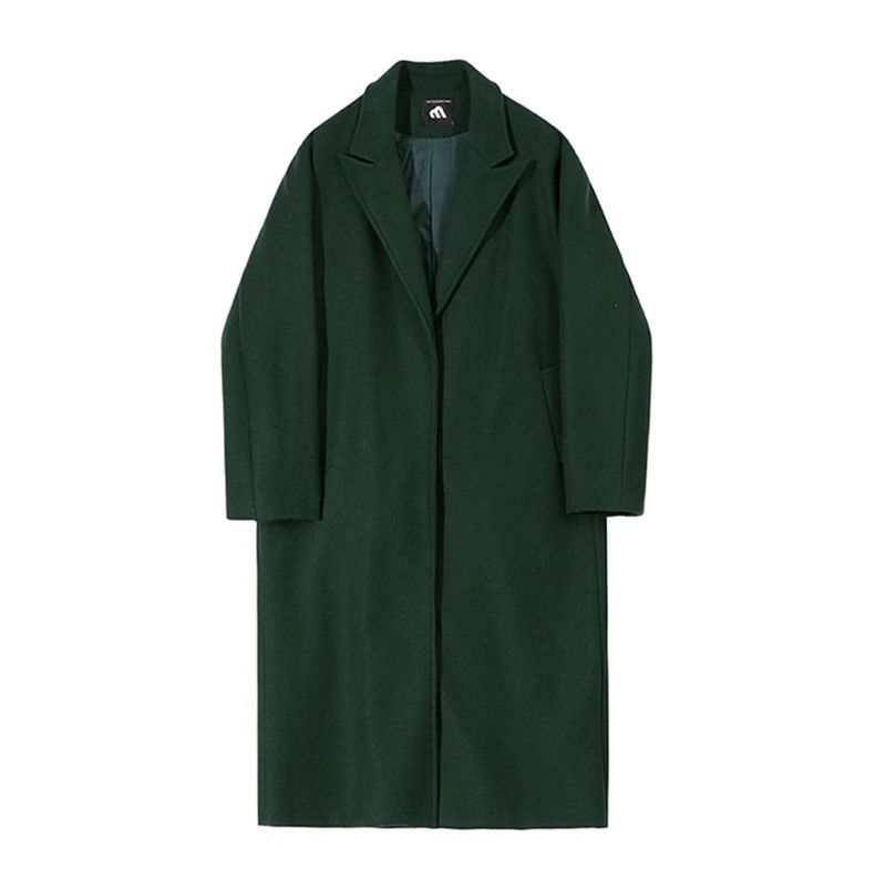 Japanese Brand × Vintage Long Woolen coatDark Green Korean style Size US L / EU 52-54 / 3 - 3 Thumbnail