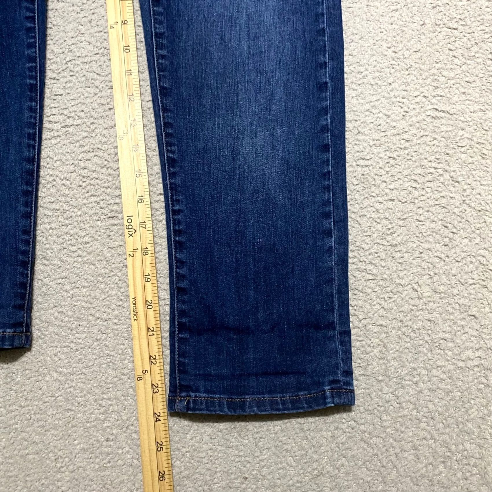 Denime Liverpool Womens Jeans sz 4 Blue Denim Dark Wash Straight Cropped Mid Rise Size 27" / US 4 / IT 40 - 6 Thumbnail