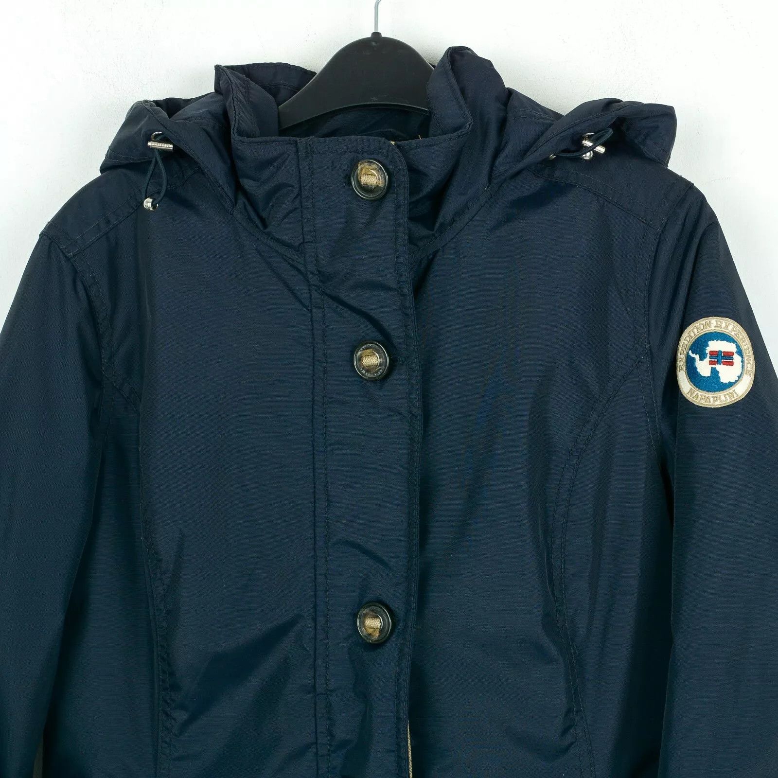 Napapijri Women L Parka Coat Hooded Overcoat Mac Jacket Windbreaker Size L / US 10 / IT 46 - 8 Thumbnail