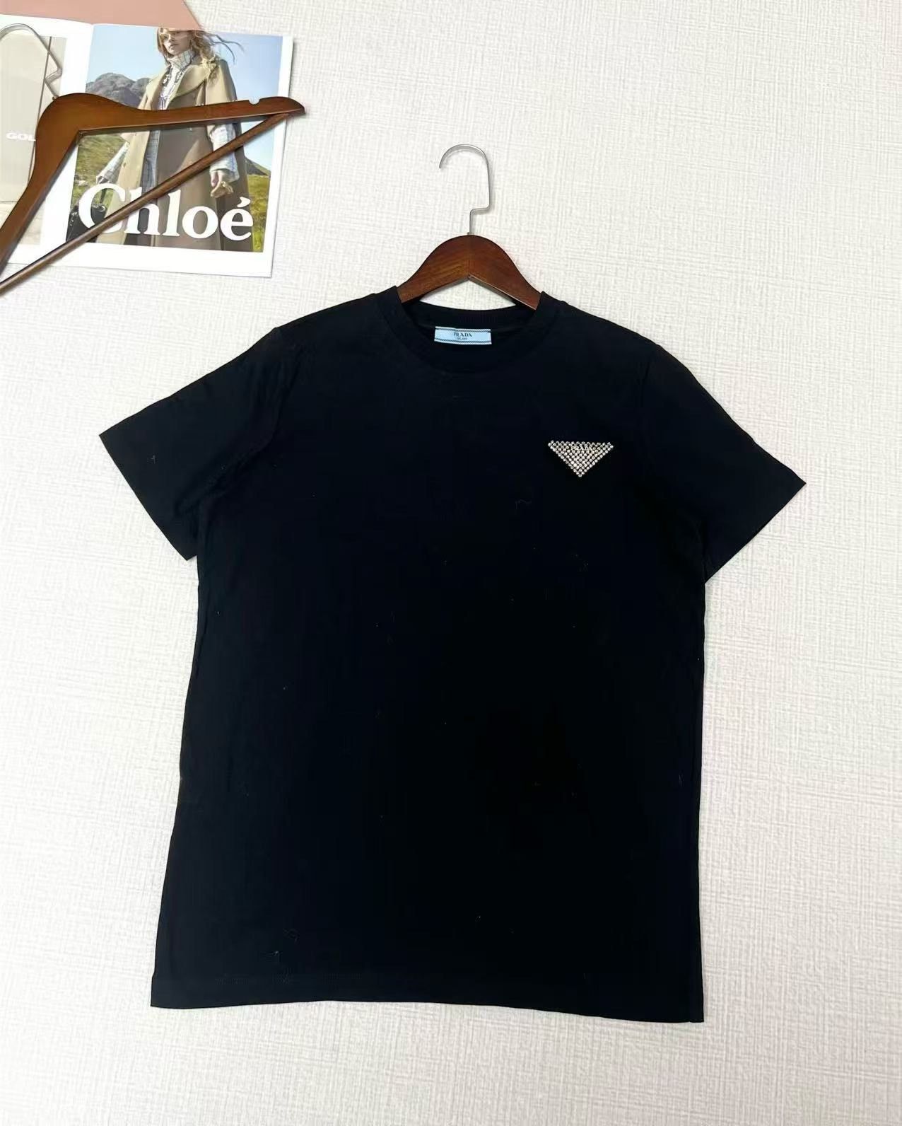Prada PRADA Black Triangle Logo Short Sleeve T-shirt | Grailed