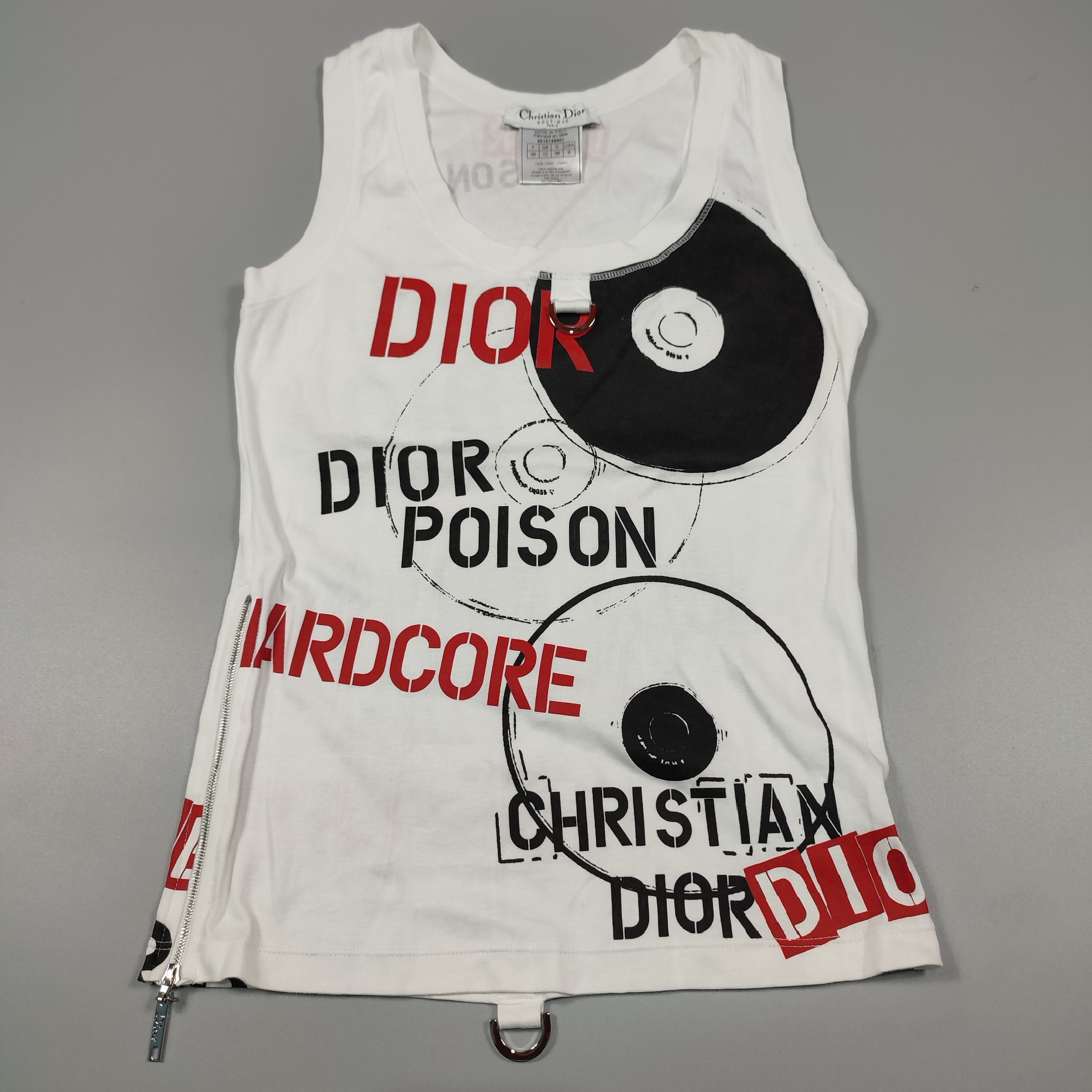 image of Christian Dior // John Galliano Hardcore Tank Top in White, Women's (Size Small)
