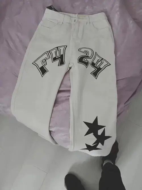 Other Streetwear Graffiti Stars Pattern Denim Trousers Size US 32 / EU 48 - 3 Thumbnail