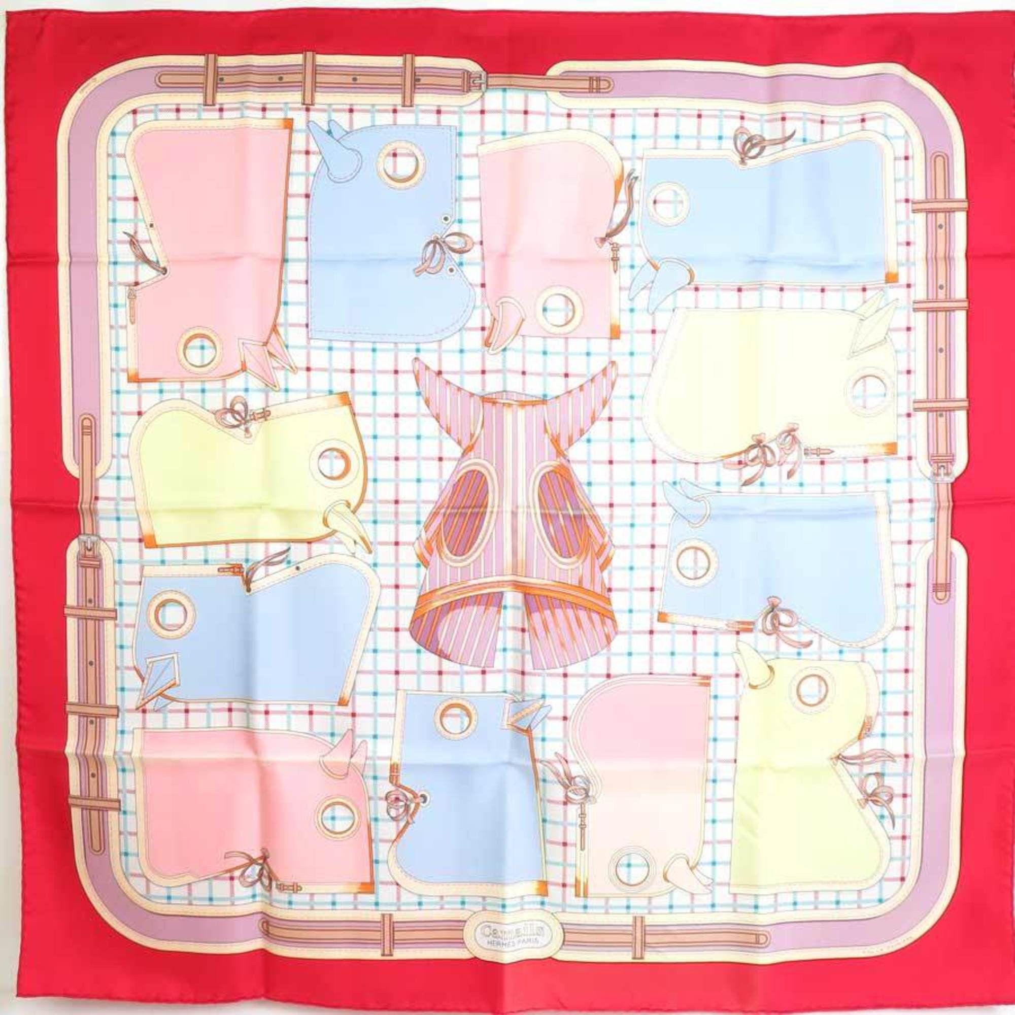 image of Hermes Scarf Muffler Kare90 Camails Silk Multicolor Ladies in Black, Women's