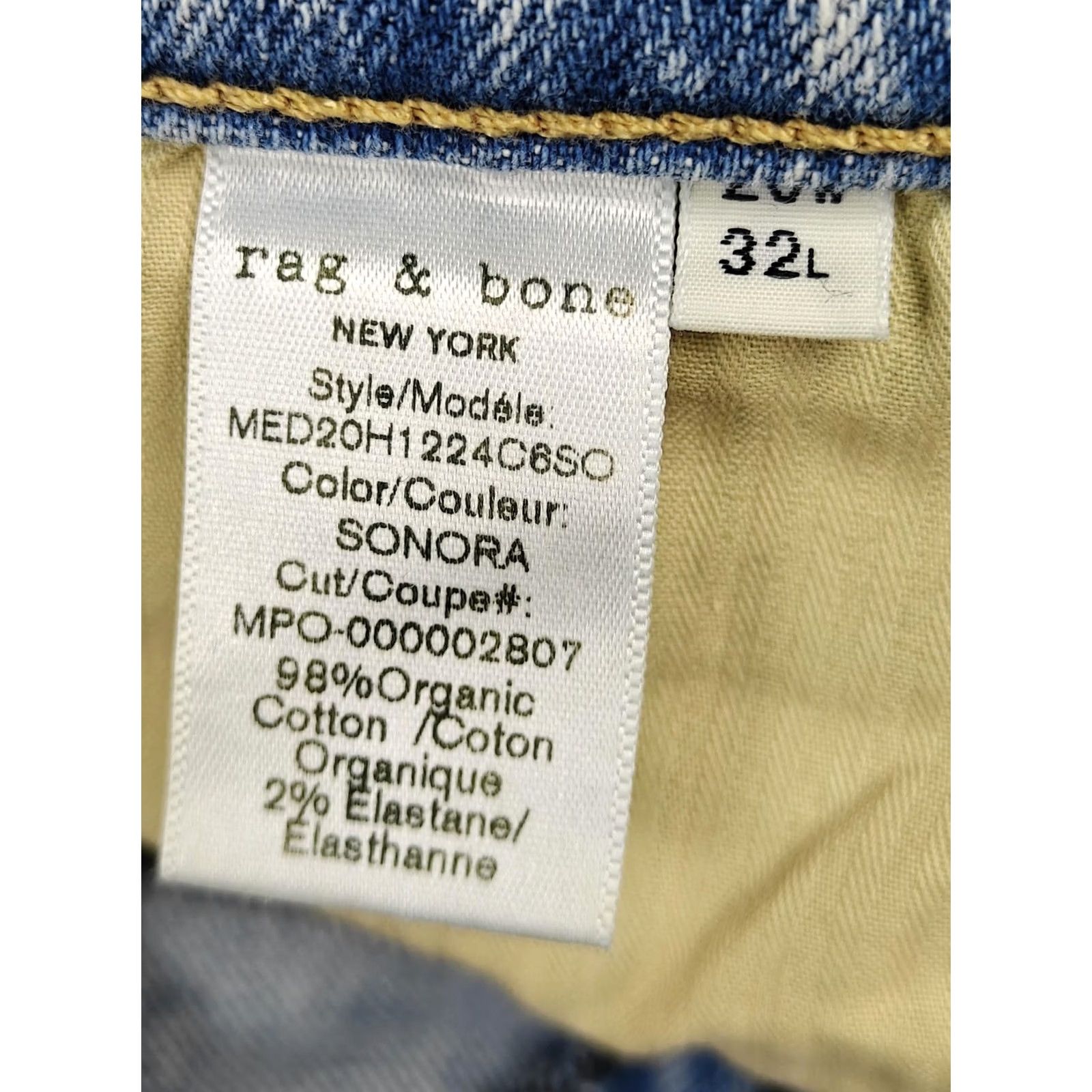Rag & Bone Rag & Bone Jeans Mens 28x32 Light Wash Fit 1 Skinny Stretch Denim Pants Size US 28 / EU 44 - 4 Thumbnail