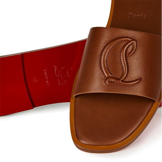 Christian Louboutin Cl Mule Embossed Leather Sandals Size US 7.5 / IT 37.5 - 7 Thumbnail