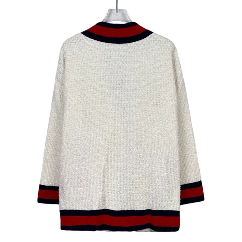 Gucci Gucci Size 38 White webbing tweed cotton cardigan jacket si Size US XS / EU 42 / 0 - 2 Thumbnail