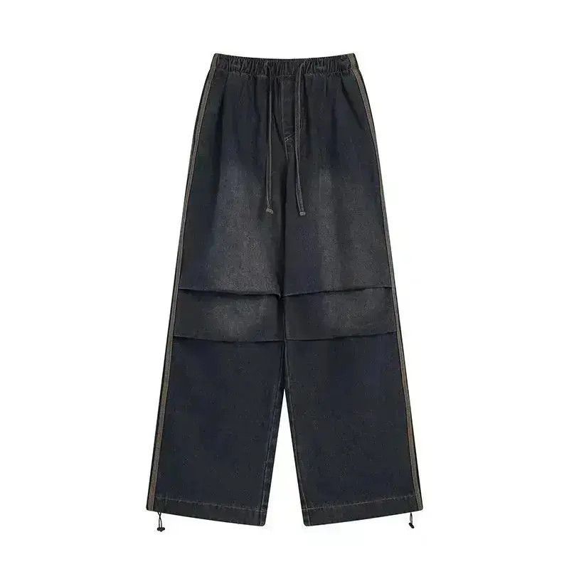 Japanese Brand Vintage washed black baggy wide leg jeans Size US 34 / EU 50 - 5 Thumbnail