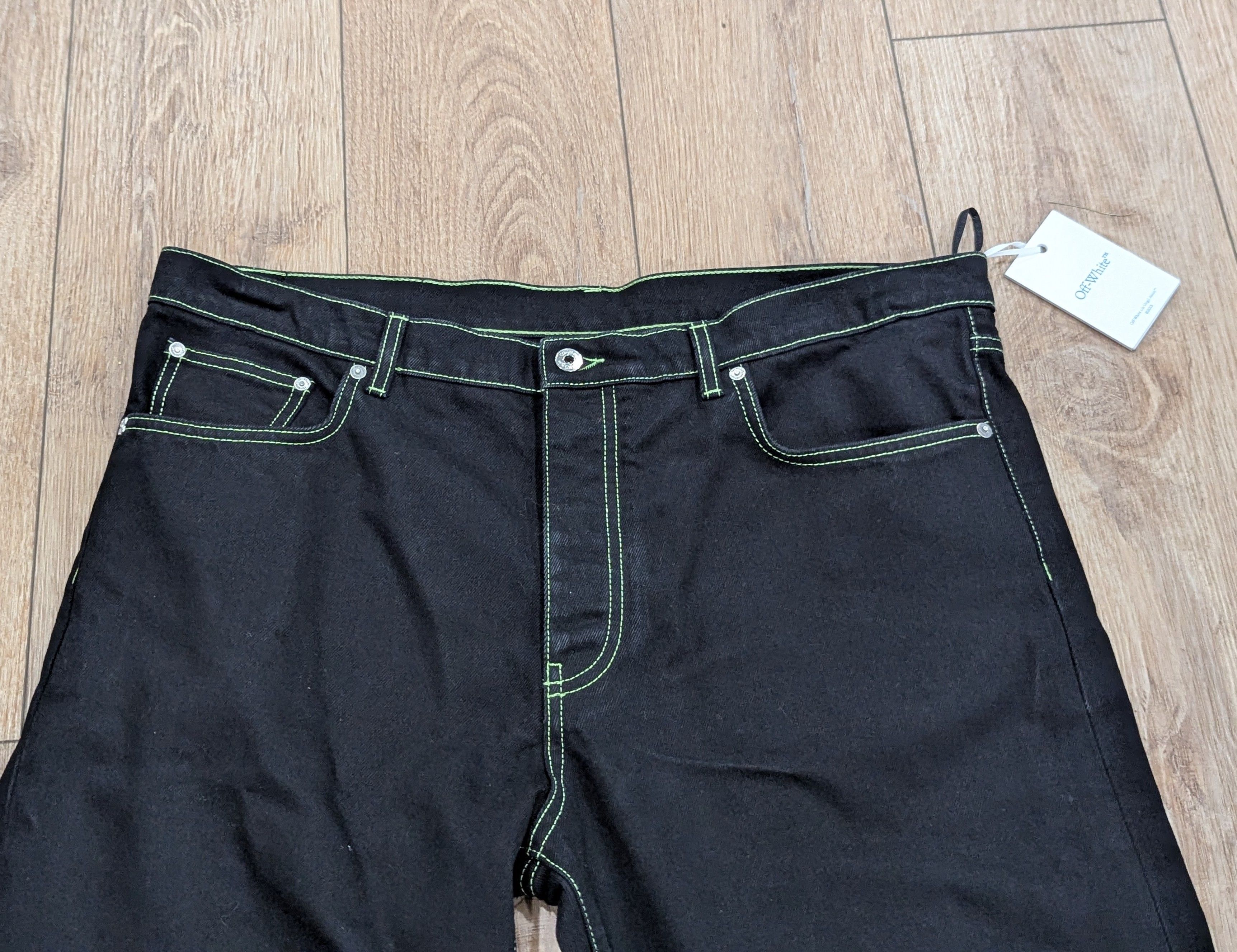 Off-White OFF-WHITE Eagle Relaxed Raw Jeans Black 34 Size US 34 / EU 50 - 2 Thumbnail