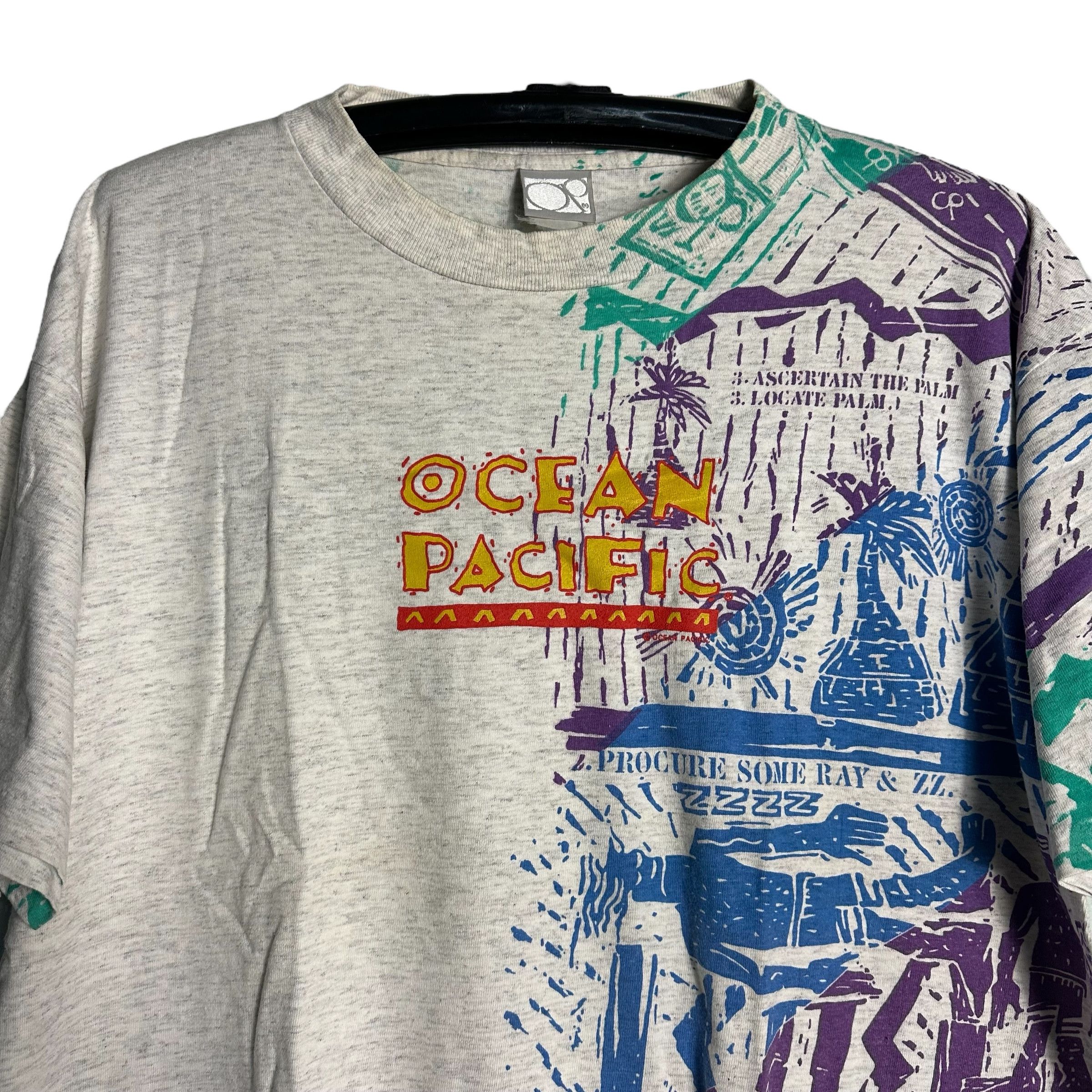 Ocean Pacific 🔥RARE🔥Vintage 90s Ocean Pasific OP All Print T-shirt Size US XL / EU 56 / 4 - 2 Thumbnail