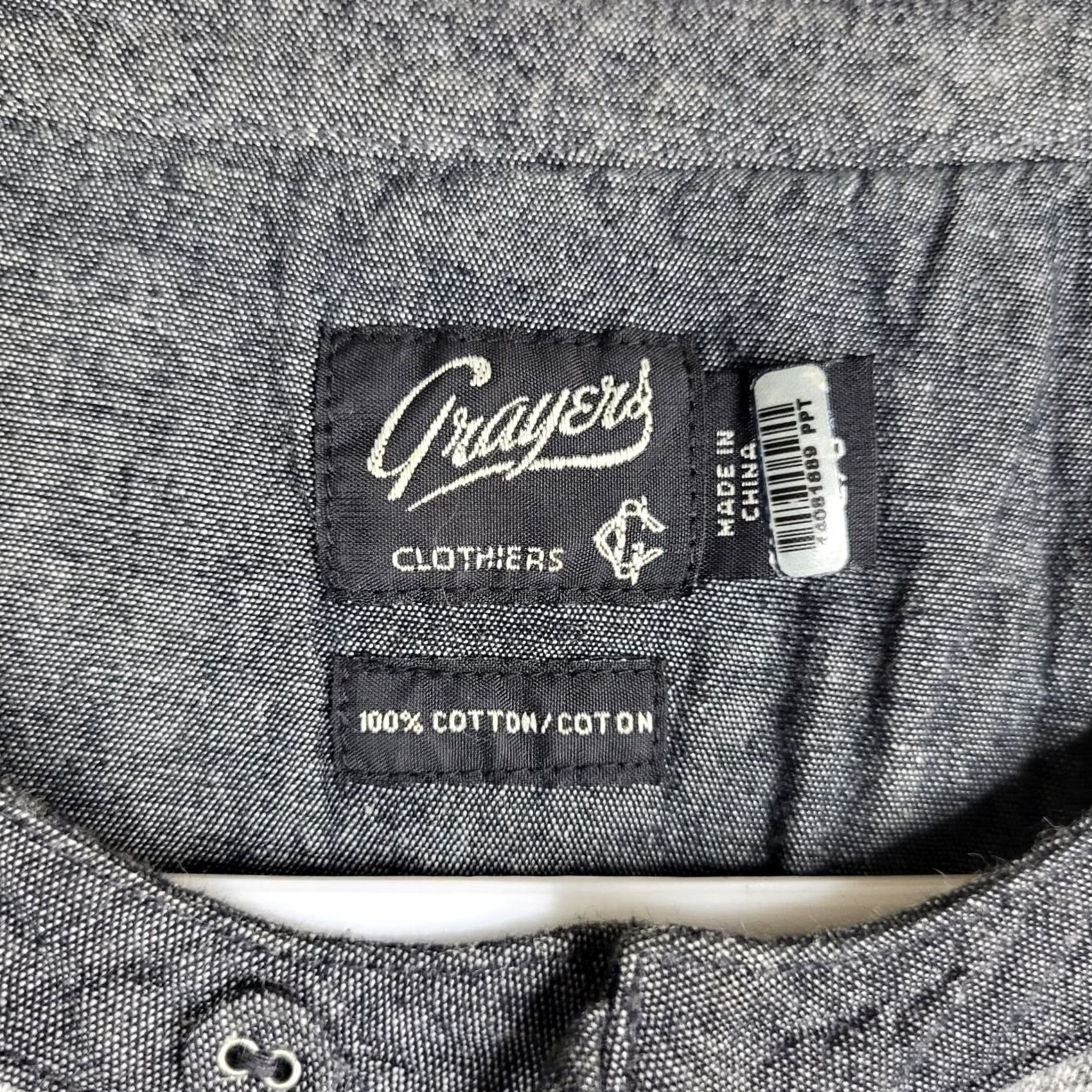 Grayers Grayers Men's Light grey cotton 1/4 button up Long sleeve Top Size L Shirt Men Gray Regular 1/4 Button Up Long Sleeve Cotton Grayers Shirt Mens L Gray Size US L / EU 52-54 / 3 - 2 Thumbnail