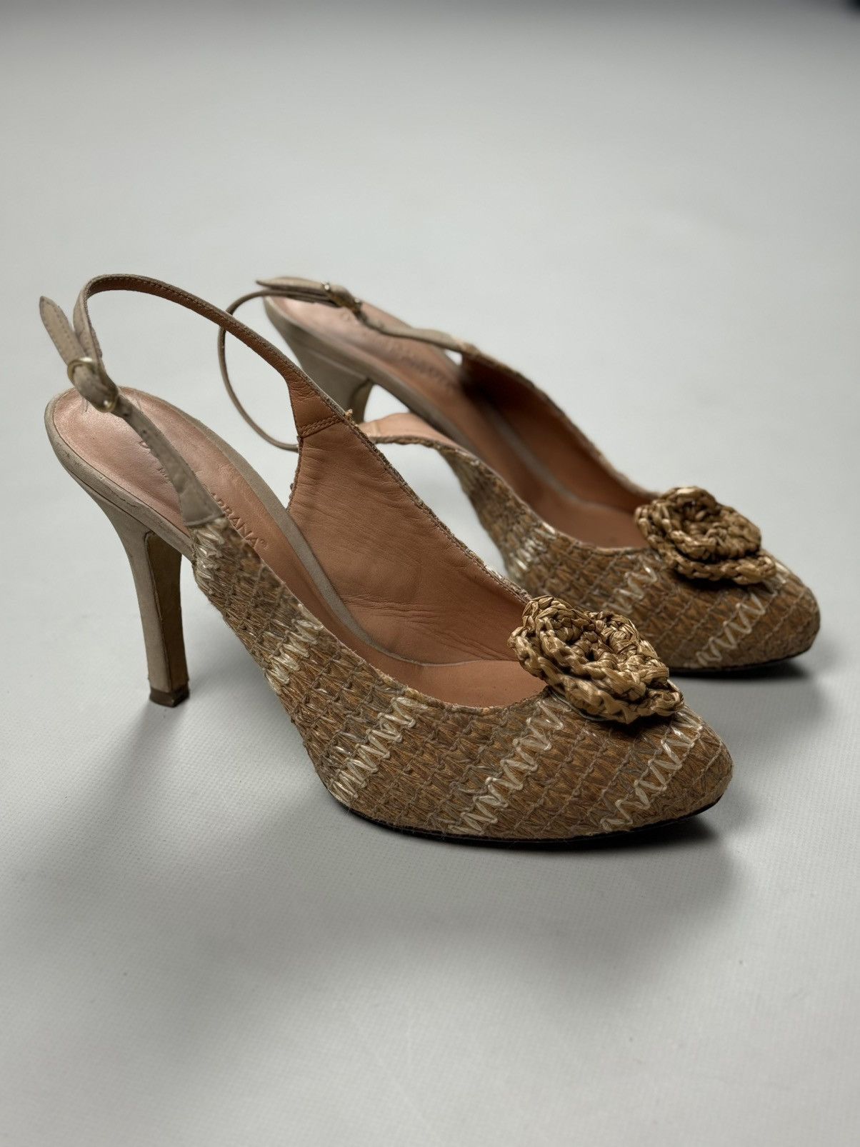 Dolce & Gabbana Dolce & Gabbana Raffia Sling Back Heels Pumps Size 37.5 Size US 7.5 / IT 37.5 - 3 Thumbnail