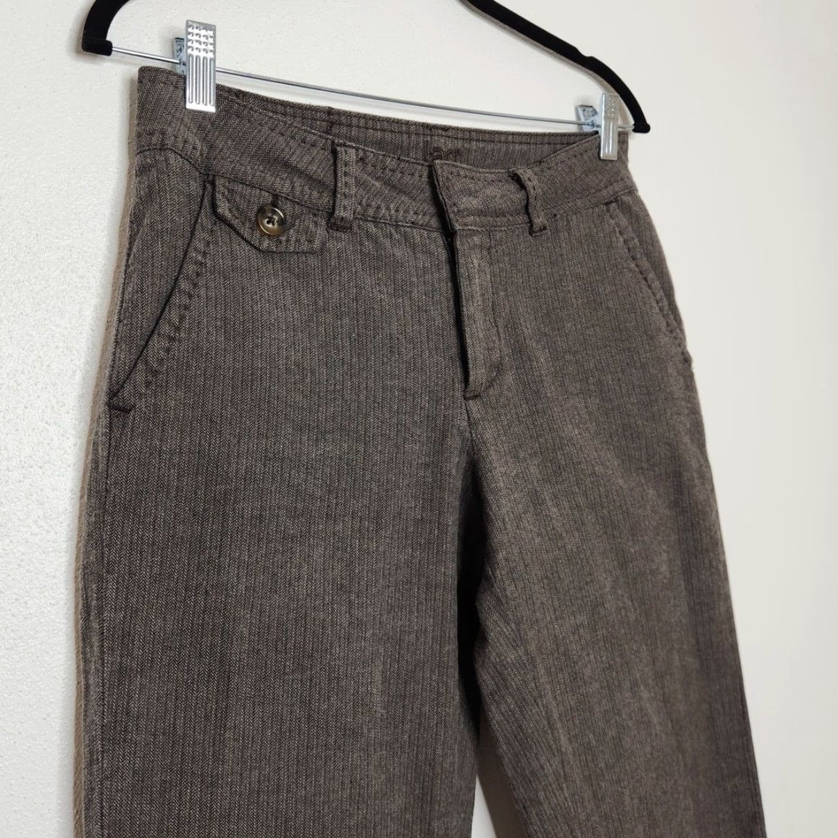 Vintage VINTAGE Jag Pants Bottoms 6 Womens Brown Stripe Pin 90s Work Adjustable Stretch Siren Y2K Size 28" / US 6 / IT 42 - 2 Thumbnail