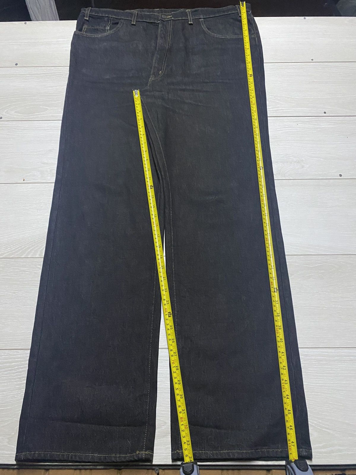 Big John Vintage Big John Black Denim Distressed Repair Baggy Jeans Size US 41 - 13 Thumbnail
