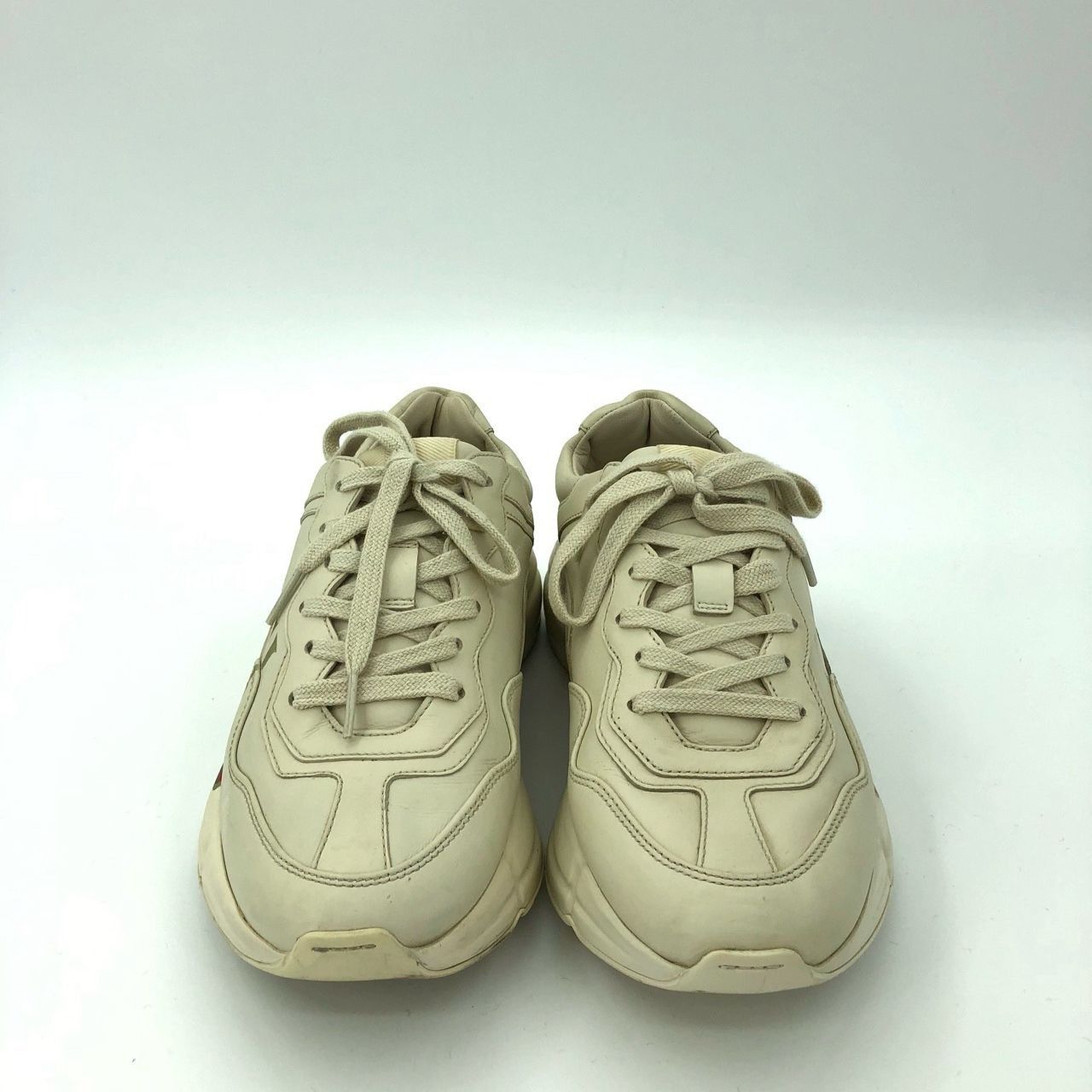 Gucci Gucci Womens Ivory Rhyton Logo Leather Sneakers Size 36 Low- Size US 6 / IT 36 - 6 Thumbnail