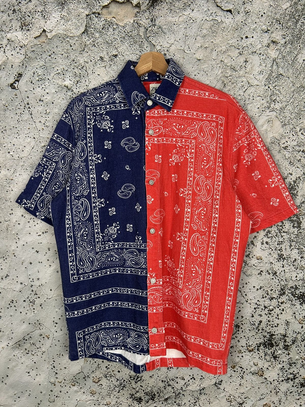 Zara Zara Bandana Summer Hawaiian Shirt Streetwear Skate Rap 2pac Size US S / EU 44-46 / 1 - 1 Thumbnail