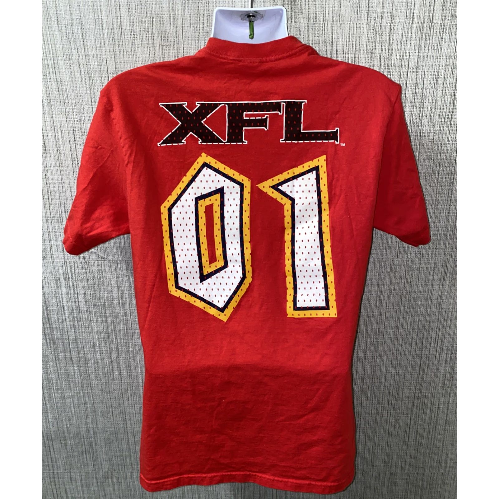 Drew VINTAGE Drew Pearson Mens Red USA Made Short Sleeve XFL RAGE T-Shirt Size L Size US L / EU 52-54 / 3 - 4 Thumbnail