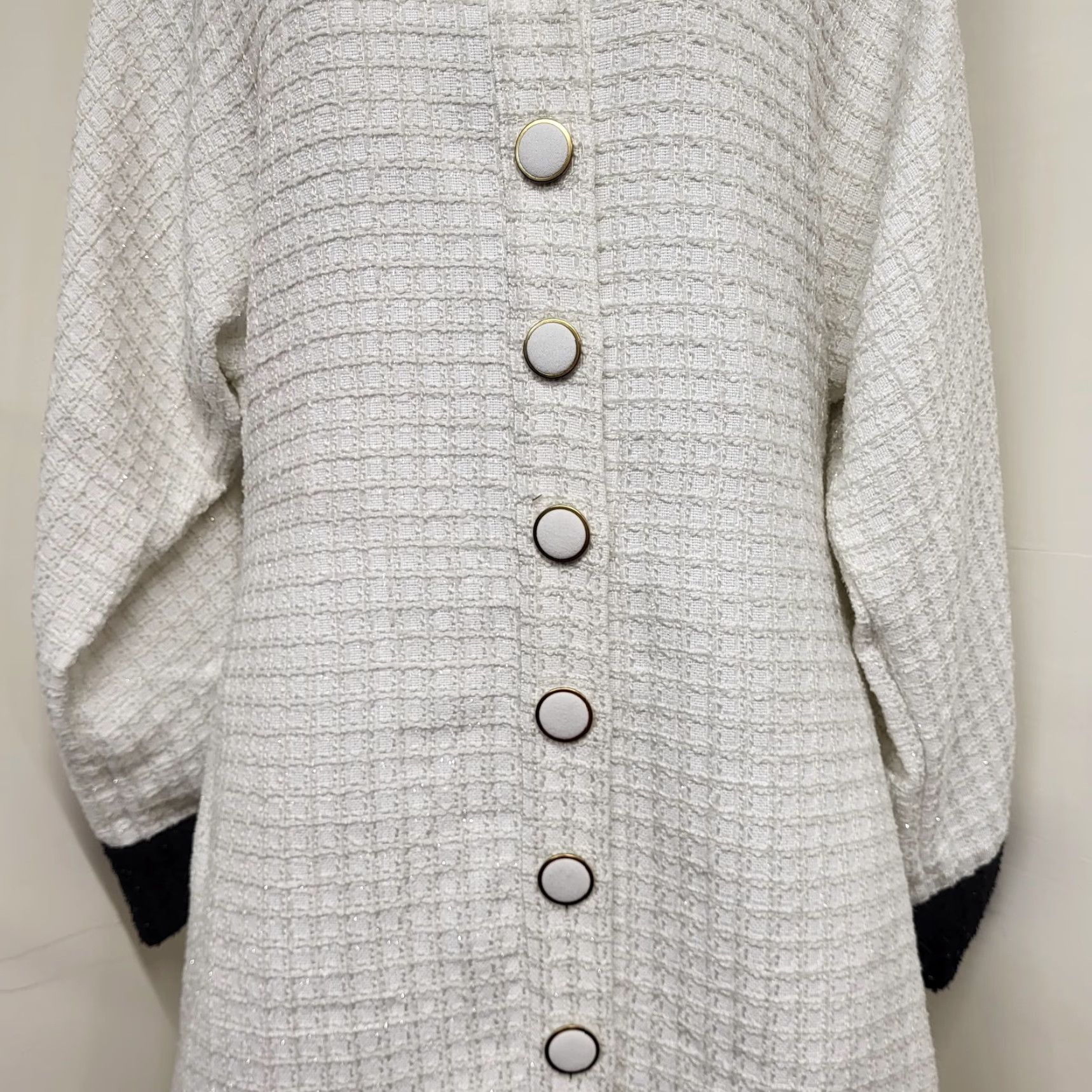 Vintage Alexia Admor Dress Women's Size 8 Ivory Knit Fit & Flare Sparkly Party Dress NWT Size M / US 6-8 / IT 42-44 - 5 Thumbnail
