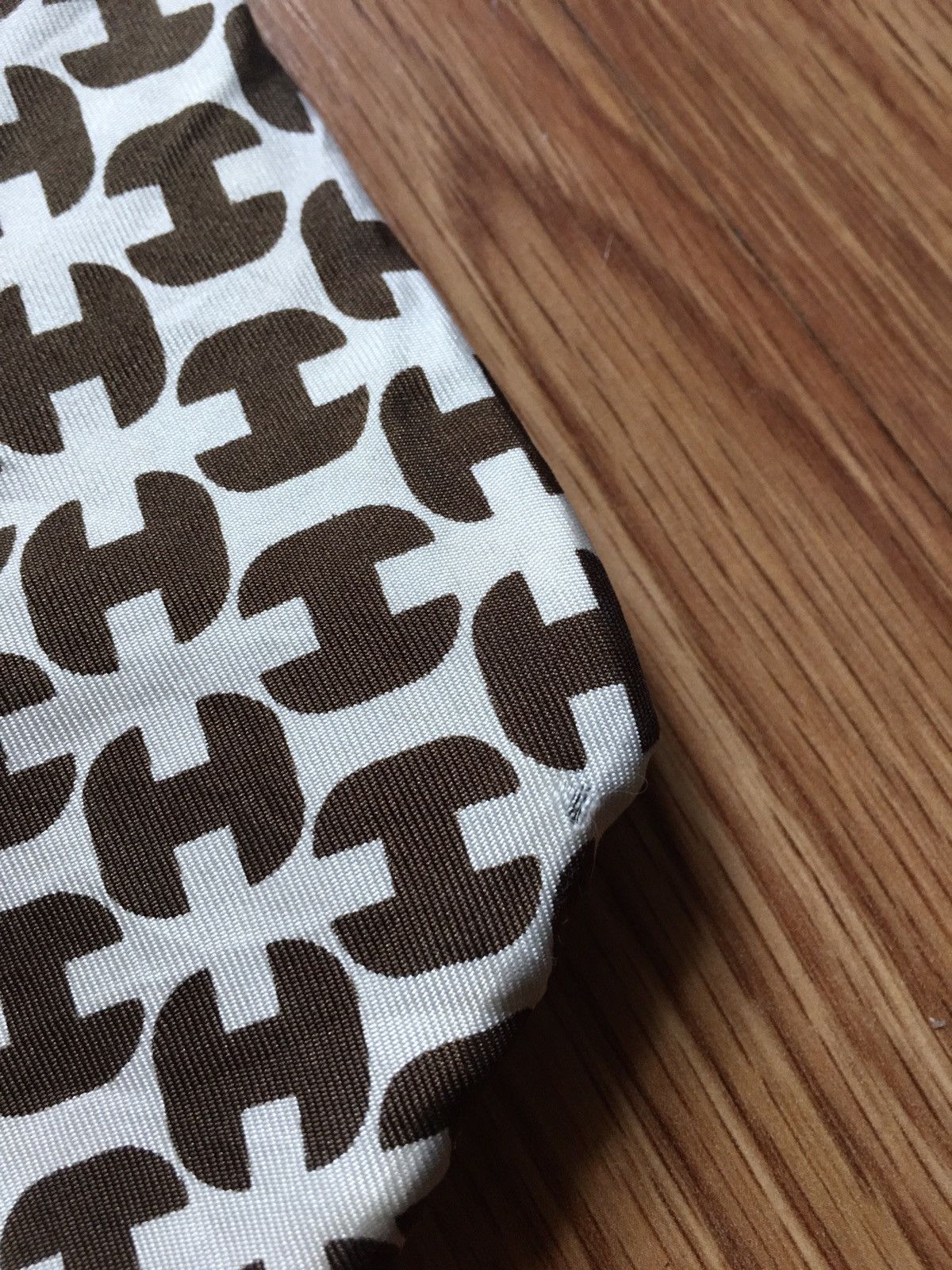 Hermes HERMES Paris Vintage Logo H Monogram 213 FA Silk Mens Tie Size ONE SIZE - 8 Thumbnail