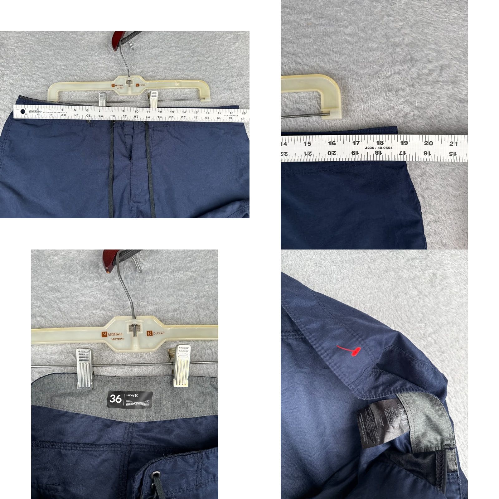 Hurley Hurley Board Shorts Mens 36 Blue Solid Beach Surf Swim Trunks 36x9 Pockets Drawstring Men Size US 36 / EU 52 - 8 Thumbnail