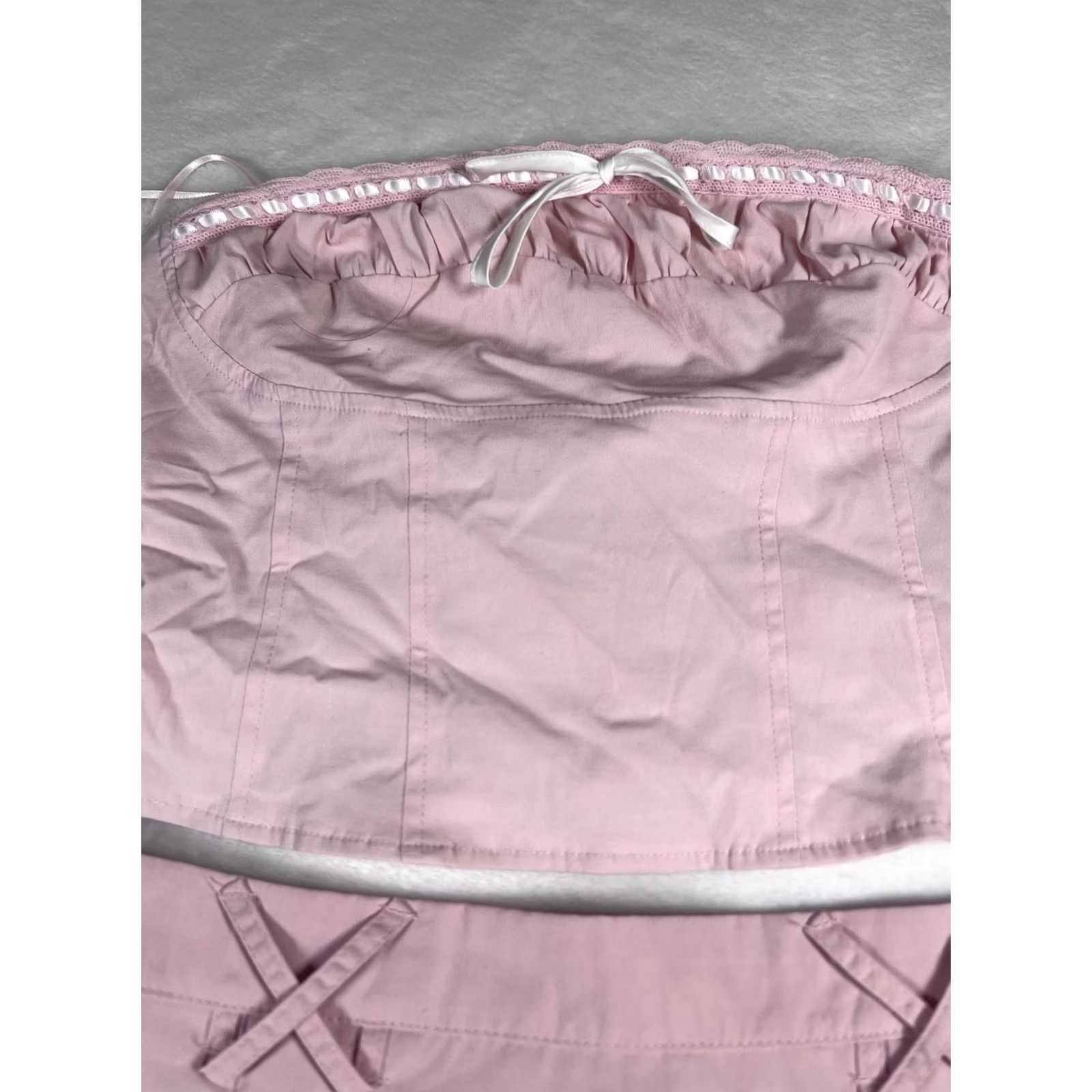 Garage Garage Skirt Set Womens Pink Lace Ruffle Bow Top Y2K Party Corset Cute Size L / US 10 / IT 46 - 2 Thumbnail