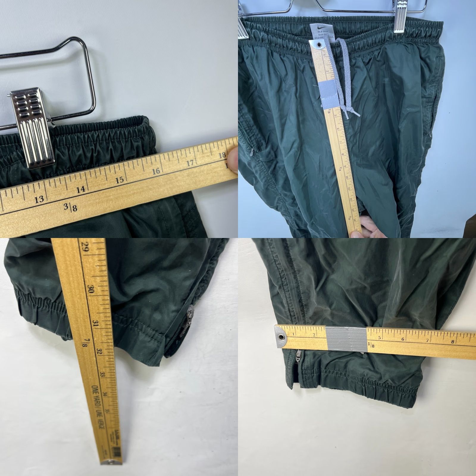 Nike VINTAGE Nike Swoosh Windbreaker Track Pants Large Men Black 90s Casual Pants Size US 33 - 8 Thumbnail