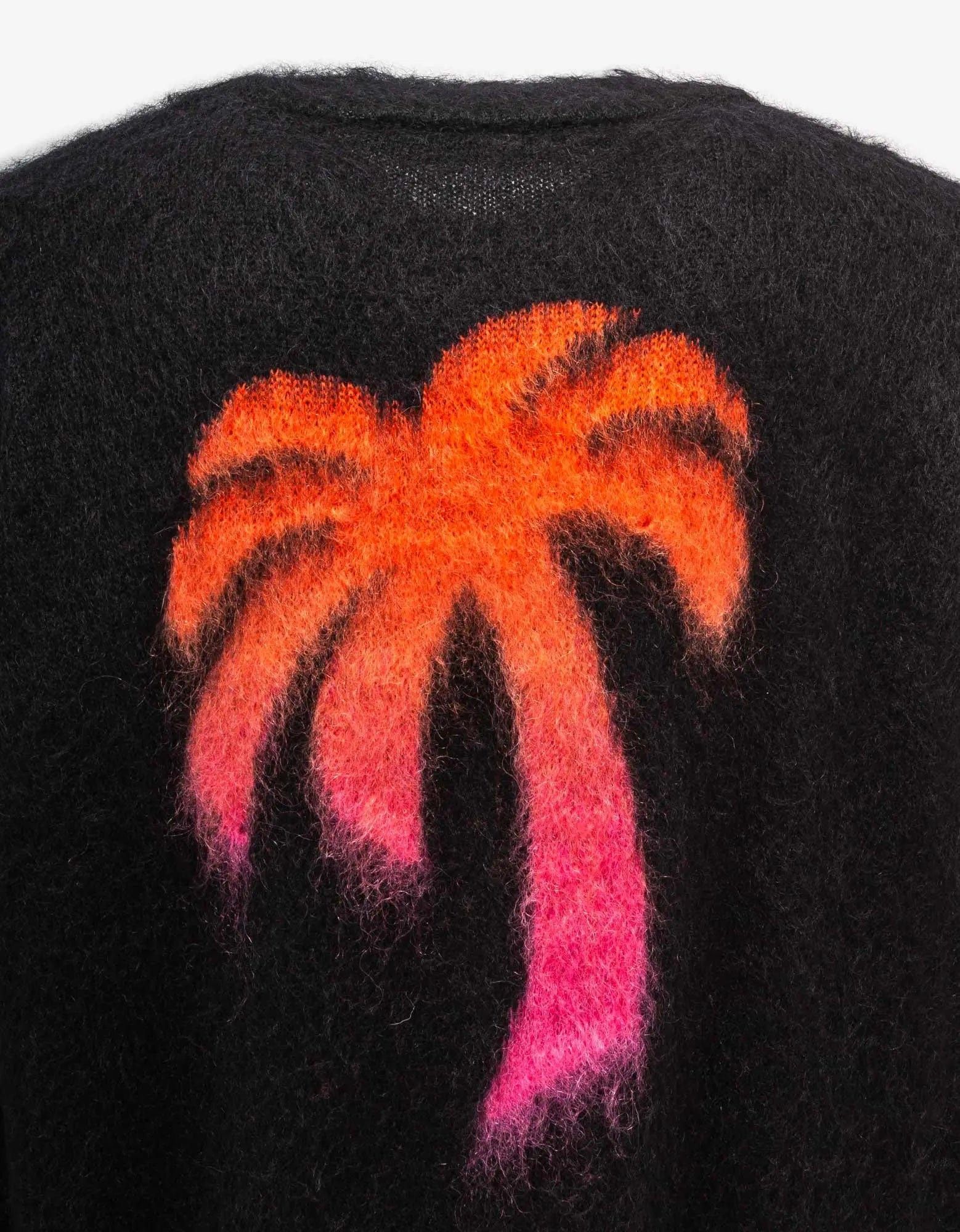 Palm Angels Palm Angels Black Sprayed Palm Intarsia Sweater Size US L / EU 52-54 / 3 - 5 Thumbnail