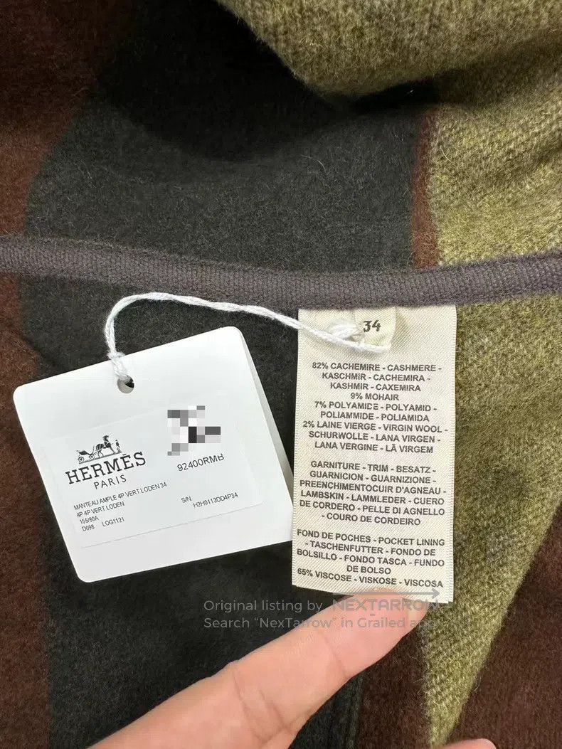 Hermes Hermes Color Blocked Cashmere and Mohair Wool Coat Size XXS / US 00 / IT 34 - 4 Thumbnail
