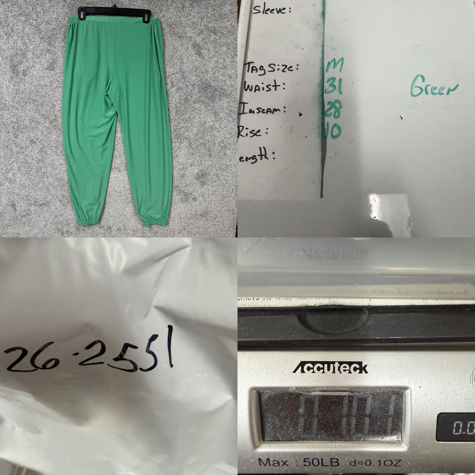 J Brand Slinky Brand Jogger Pants Womens M Green Tapered Pull On Elastic Waist Pockets Jersey 95% Polyester 5% Spandex USA Size 32" / US 10 / IT 46 - 8 Thumbnail