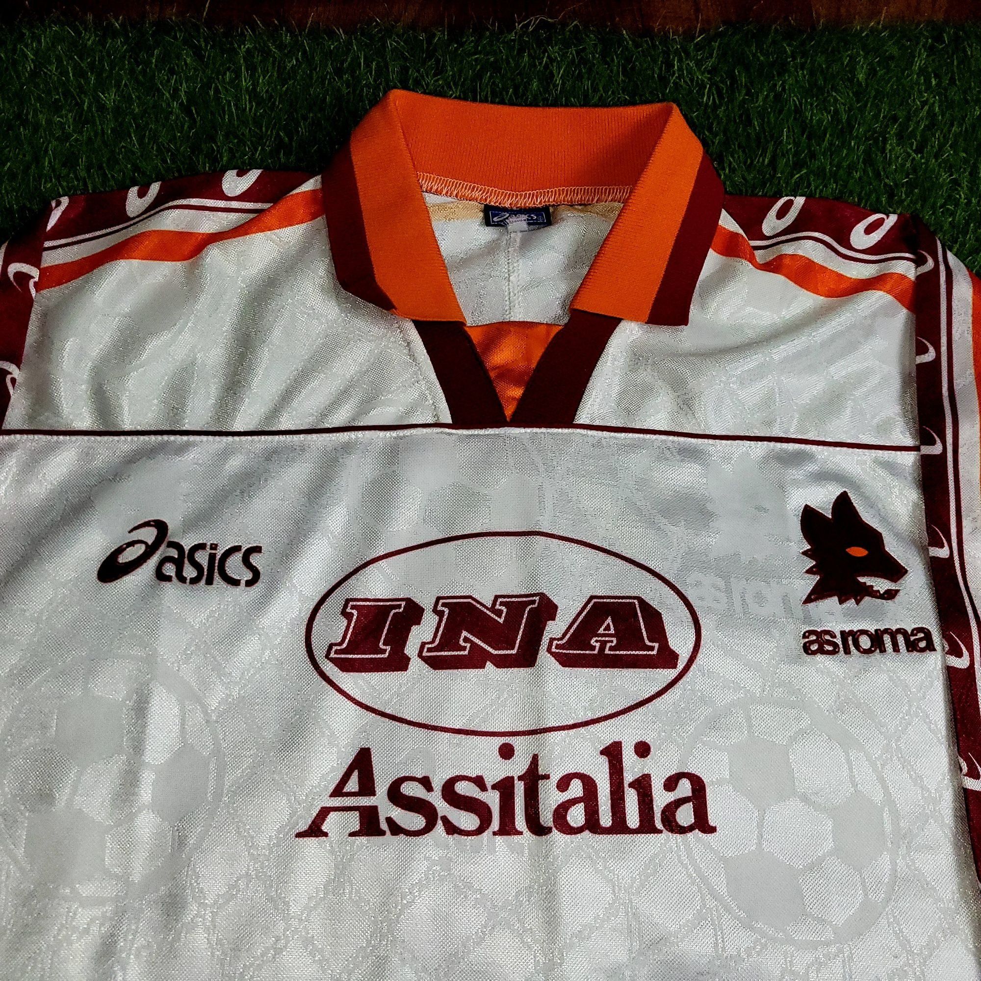 Asics Totti As Roma Asics 1995 1996 Away Soccer Jersey L Size US L / EU 52-54 / 3 - 4 Thumbnail