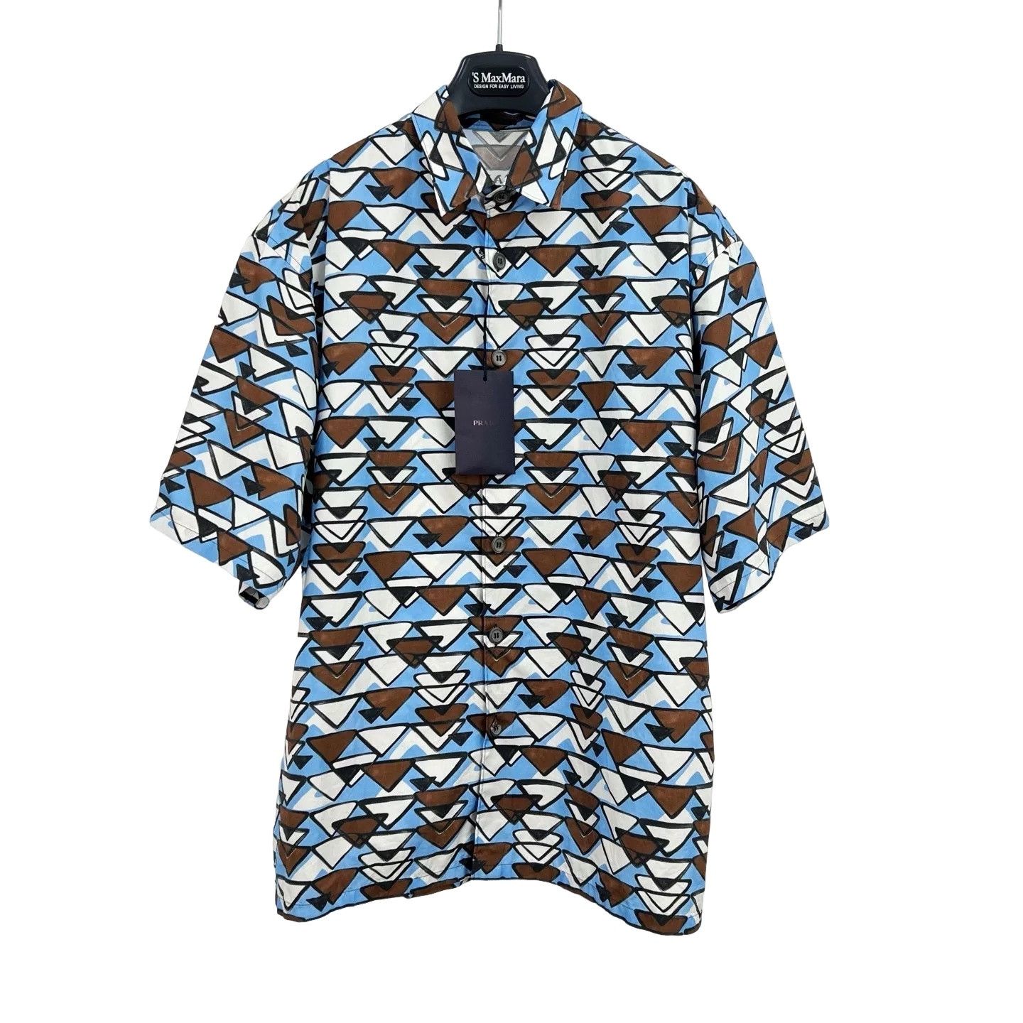 Prada Prada Geometric Triangle Print Short Sleeve Shirt M Size US M / EU 48-50 / 2 - 1 Thumbnail