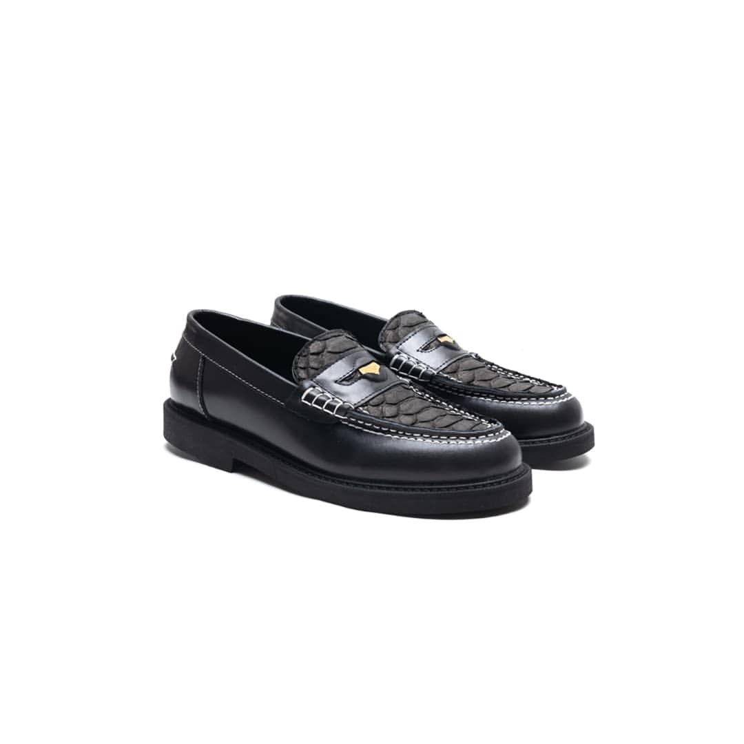 Simple Shoes Mens Combi Croco Loafer Black Size US 10 / EU 43 - 1 Thumbnail