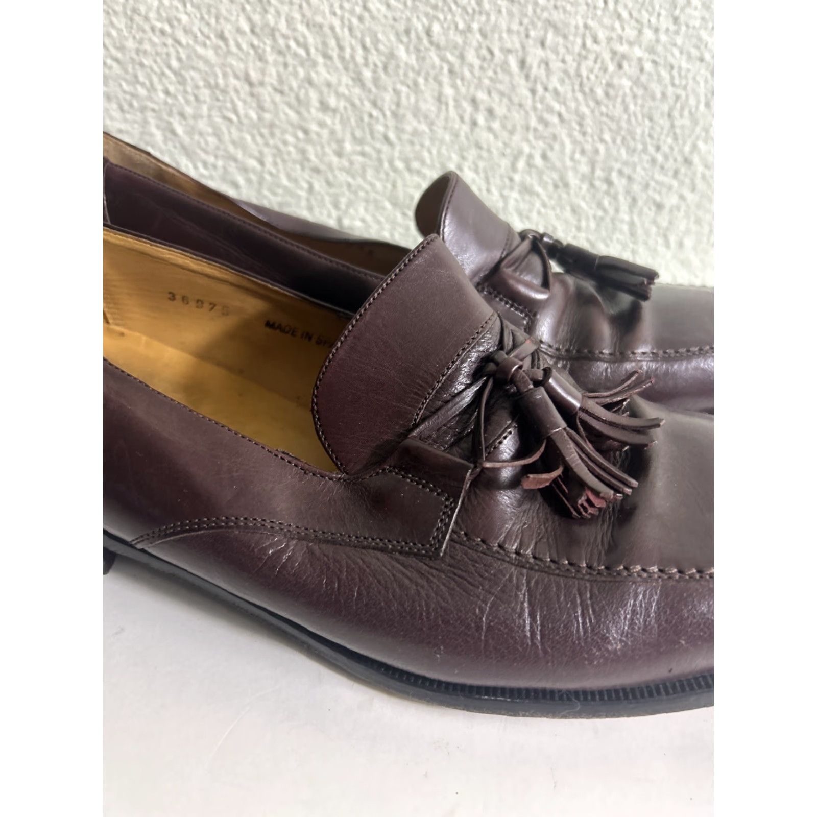 Mezlan Mezlan Mens 10 M Brown Leather Tassel Loafer Slip On Dress Oxford Shoes (Formal) Size US 10 / EU 43 - 3 Thumbnail