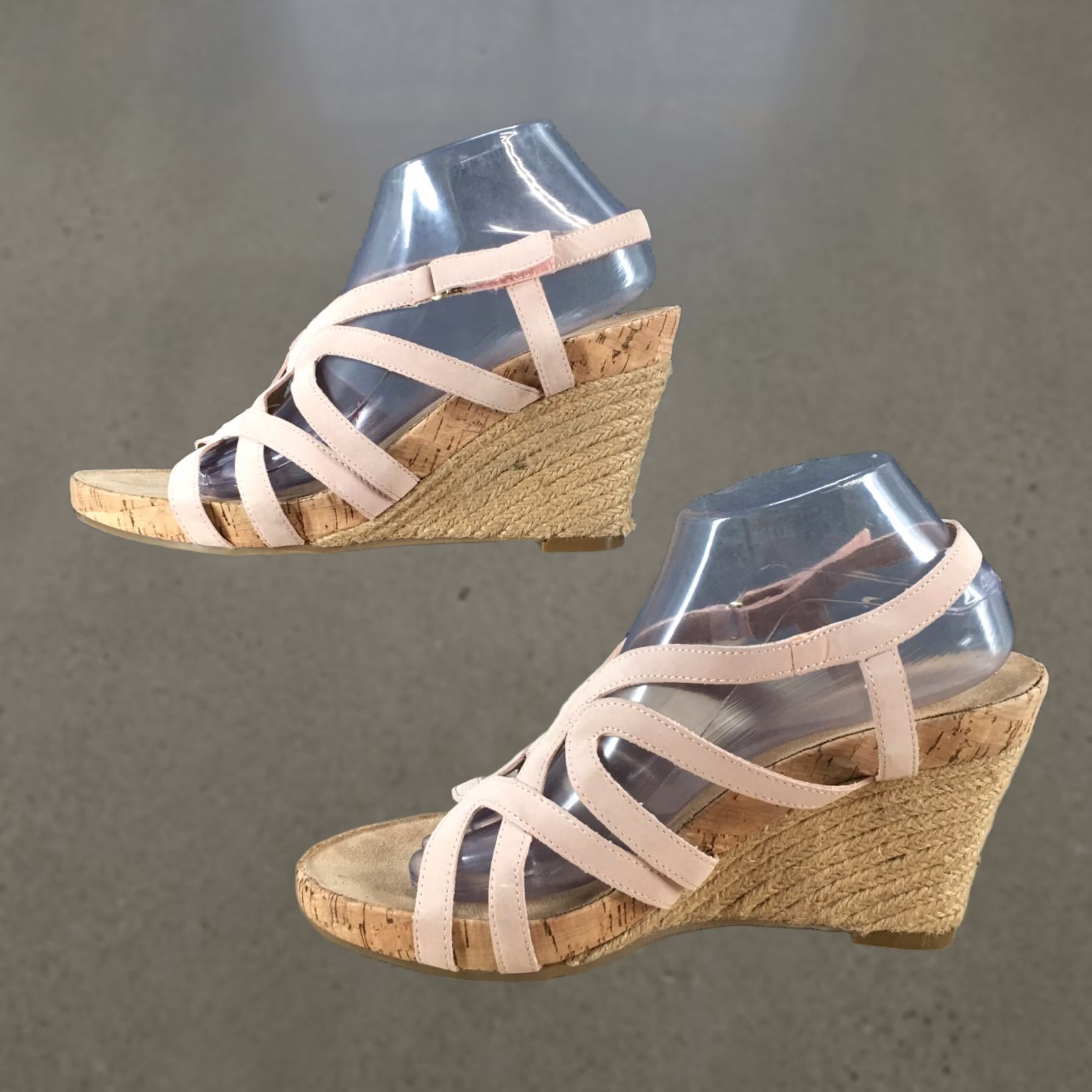 Vintage Aerosoles Sandals Womens 10 M Luxplush Slingback Pink Faux Leather Wedge Heels Size US 10 / IT 40 - 1 Thumbnail