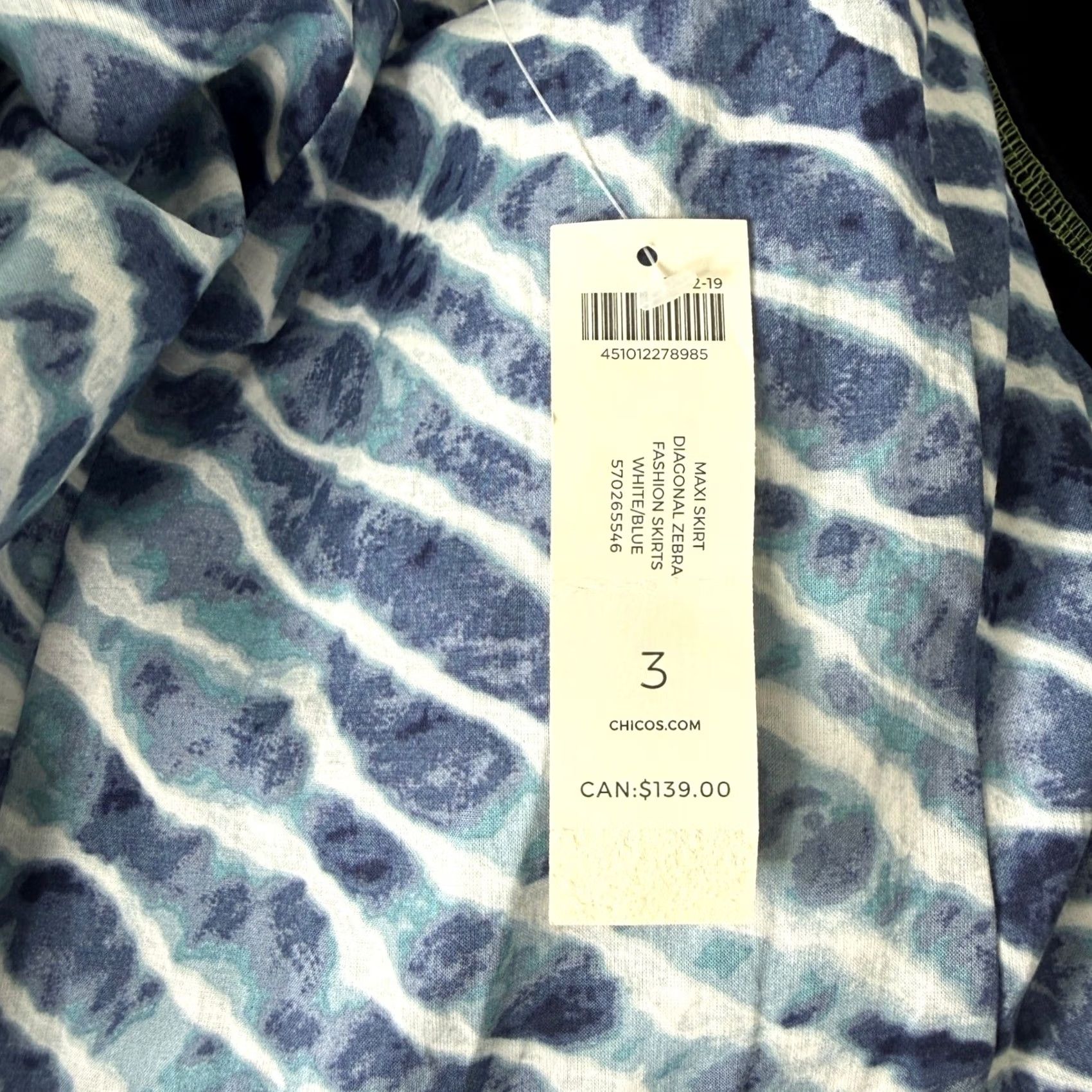 Vintage Chico's Skirt XL Tie Dye Bohemian Cotton A-Line Midi Pull On Women (Blue) Shirt? Size 40" / US 18 - 6 Thumbnail
