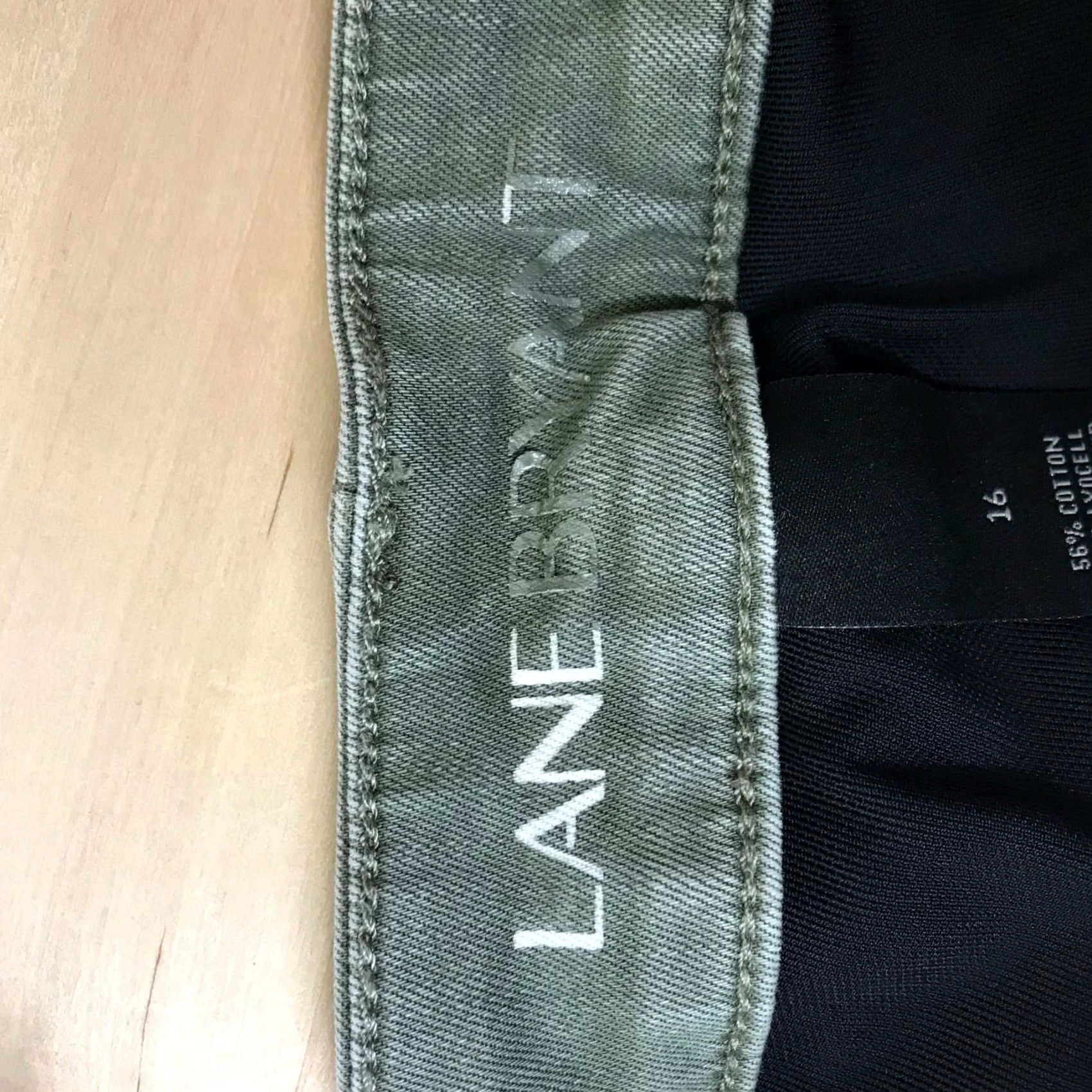 Vintage Lane Bryant Olive Green Ankle Skinny Jeans Women's 16 Black Label Denim Casual Pockets Stretch 5-Pocket Distressed Size 38" / US 16 / IT 52 - 7 Thumbnail