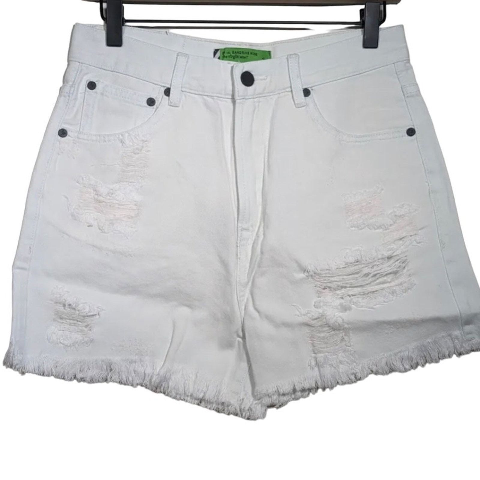 Sandrine Rose Sandrine Rose Shorts White Raw Hem Short Style R3019 Sz 27 Size 27" / US 4 / IT 40 - 2 Thumbnail