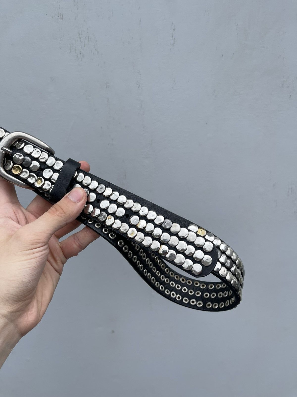 Japanese Brand Y2k Fish Scale Rhinestones Punk Grunge BB Simon Style Belt Size ONE SIZE - 3 Thumbnail