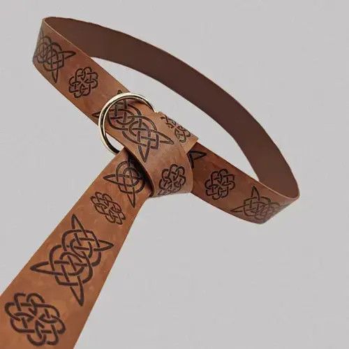Leather × Vintage PU Leather O-Ring Knight Buckles Belts Size ONE SIZE - 3 Thumbnail