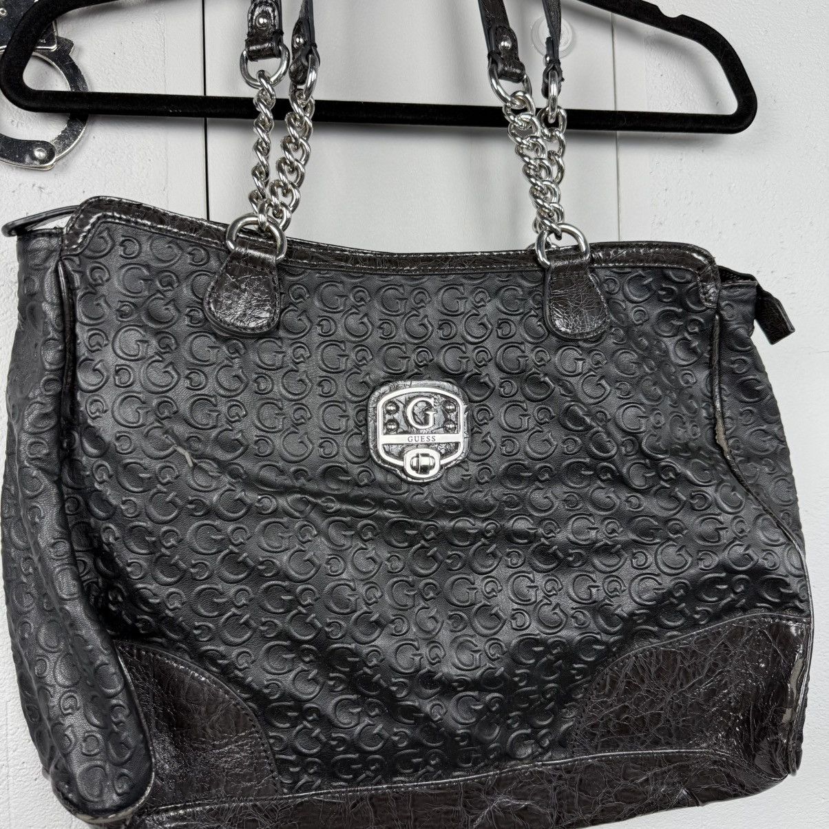 Guess Vintage Leather Avant Garde Distressed Bag Size ONE SIZE - 2 Thumbnail