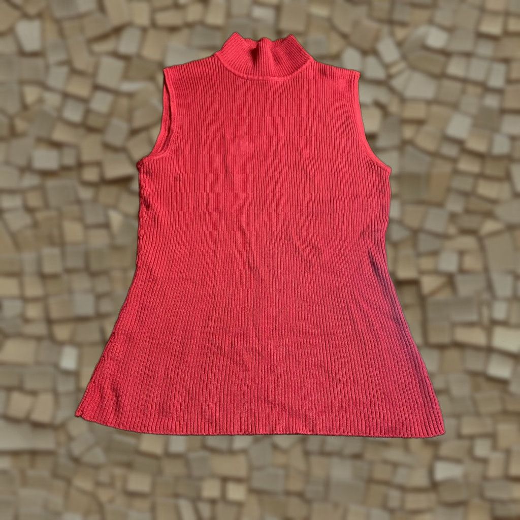 Croft & Barrow Croft & Barrow Sweater Women's Medium Red Sleeveless Rib Knit Size M / US 6-8 / IT 42-44 - 1 Thumbnail