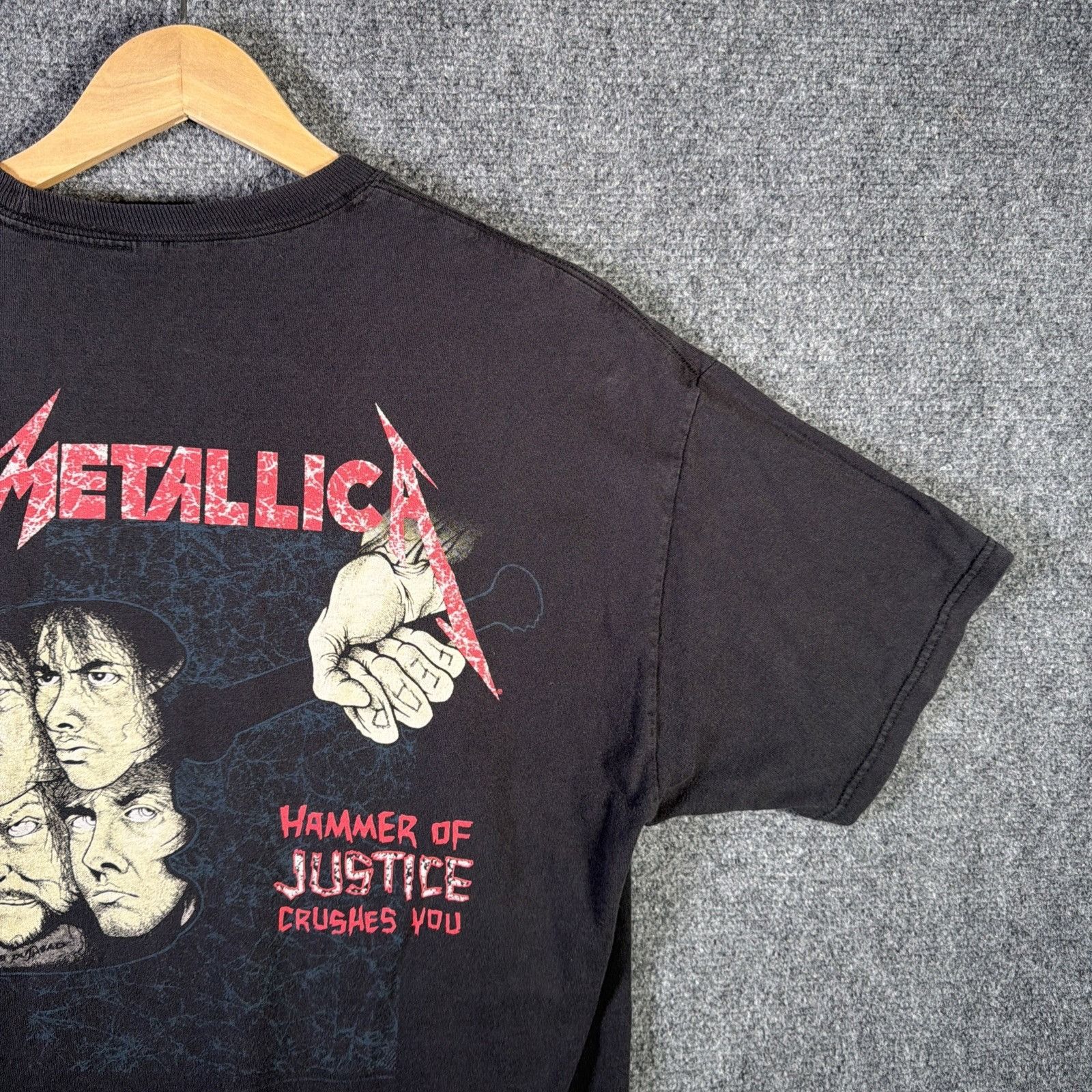 Band Tees Vintage Metallica Shirt Mens Large Black 90s Justice For All Size US L / EU 52-54 / 3 - 3 Thumbnail