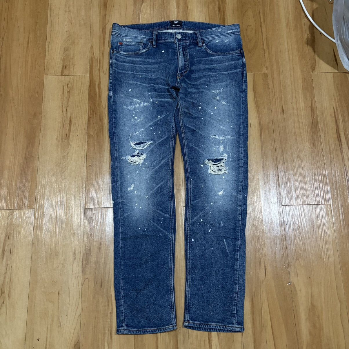 TMT TMT Japan Damaged Distressed Stitch Denim Jeans Size US 34 / EU 50 - 1 Thumbnail