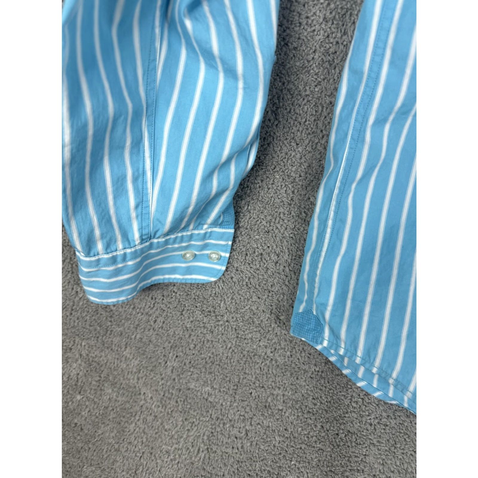 Lacoste Lacoste Shirt Mens Large Blue White Striped Button-Down Long Sleeve Logo Casual Size US XXL / EU 58 / 5 - 2 Thumbnail