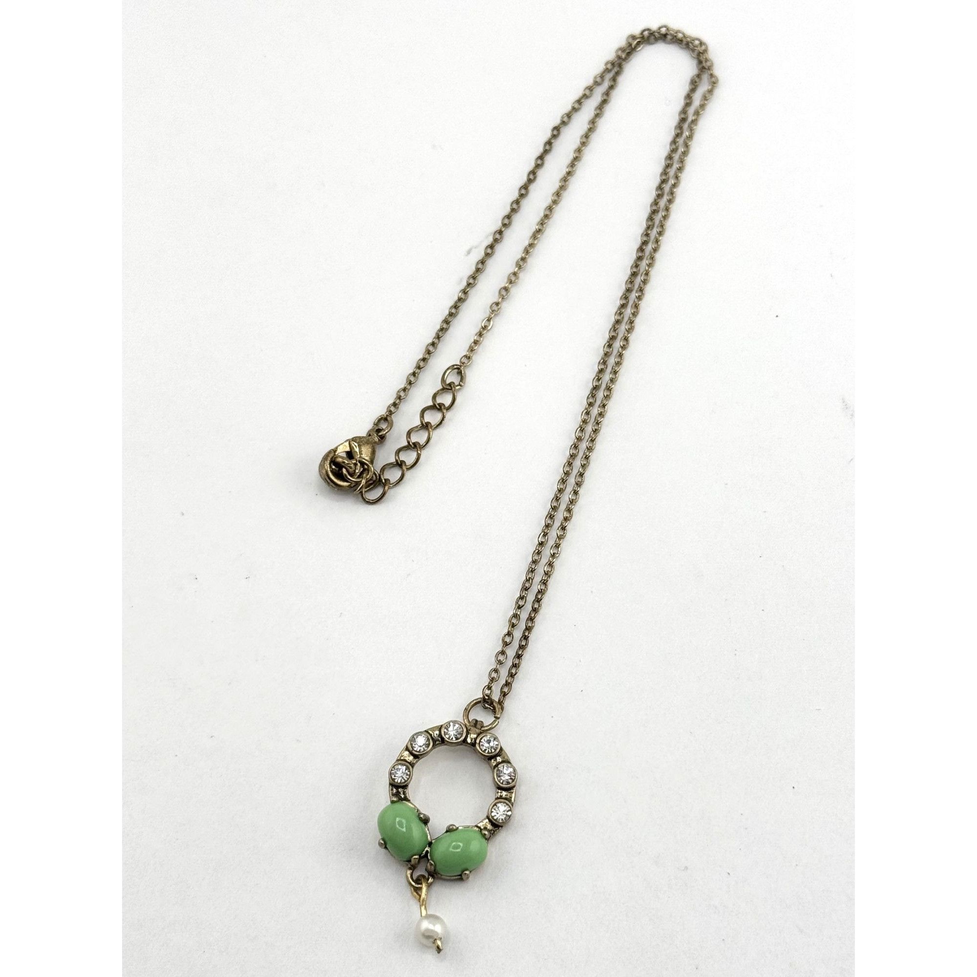 Vintage Vintage estate rhinestone gold filled charm necklace Size ONE SIZE - 2 Thumbnail