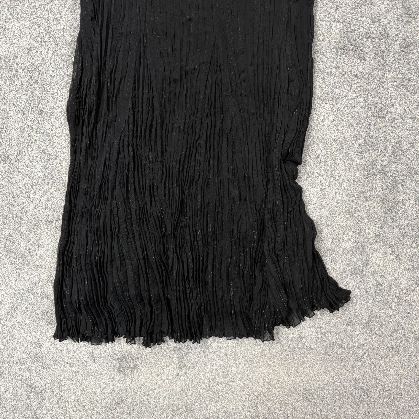 Vintage VINTAGE Black Skirt M Pleated Long Pull On Glitter Witchy Whimsigoth Boho Y2K Crinkle Size 32" / US 10 / IT 46 - 6 Thumbnail