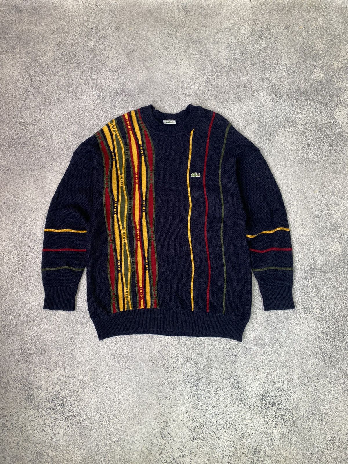Designer × Lacoste × Vintage Vintage Lacoste Coogi Style Sweater Size US L / EU 52-54 / 3 - 2 Thumbnail