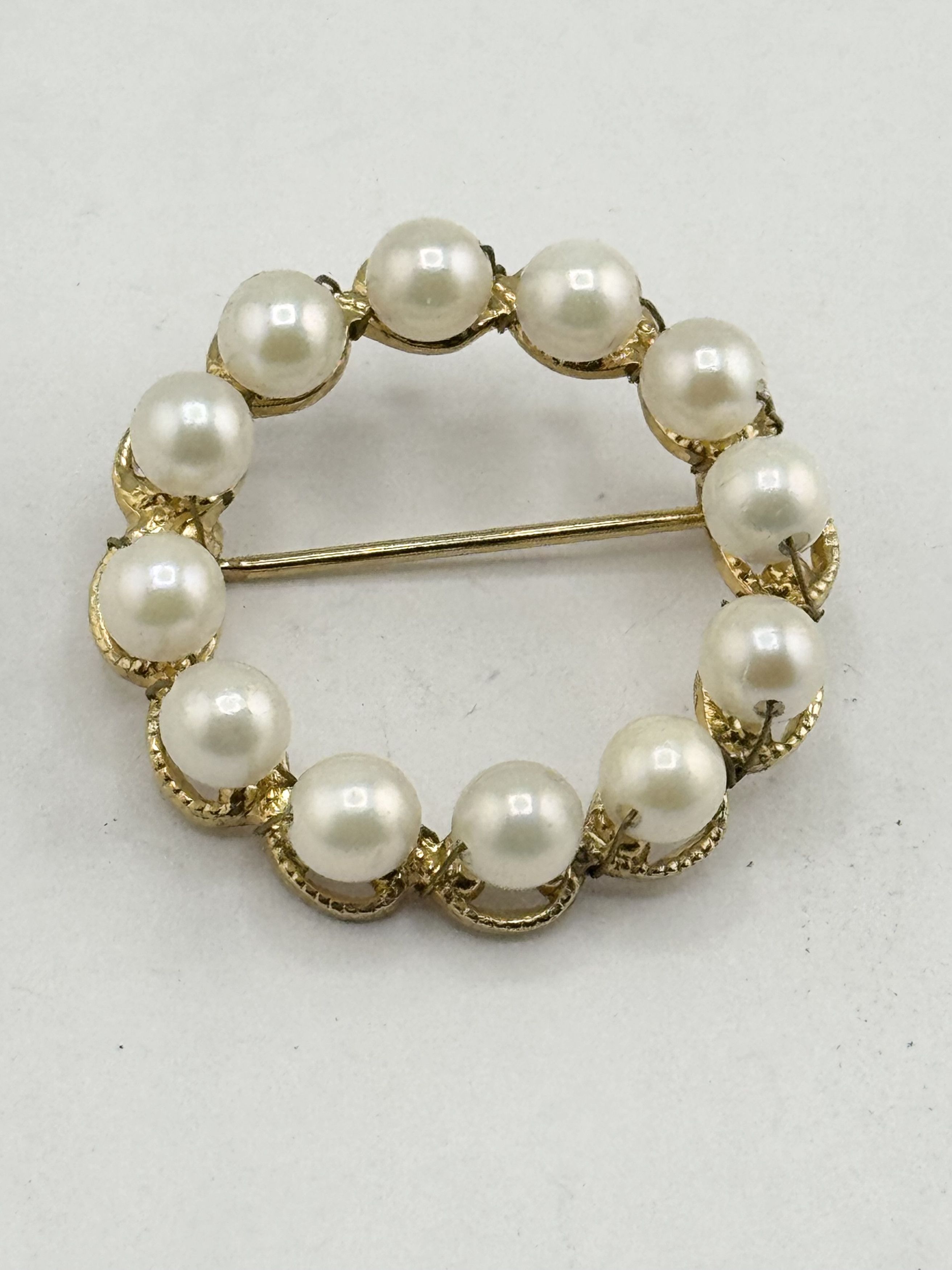 Vintage Vintage Pearl wired brooch pin Size ONE SIZE - 3 Thumbnail