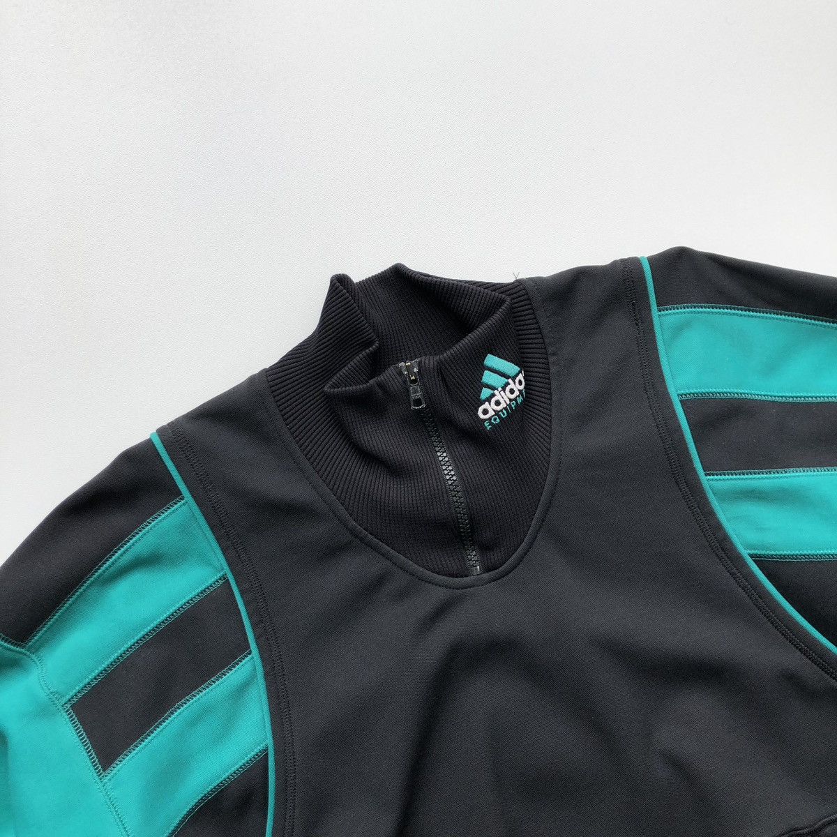 Adidas × Vintage Adidas Equipment 80’s 1/4 Half Zip Vintage Sweater Black Size US M / EU 48-50 / 2 - 2 Thumbnail