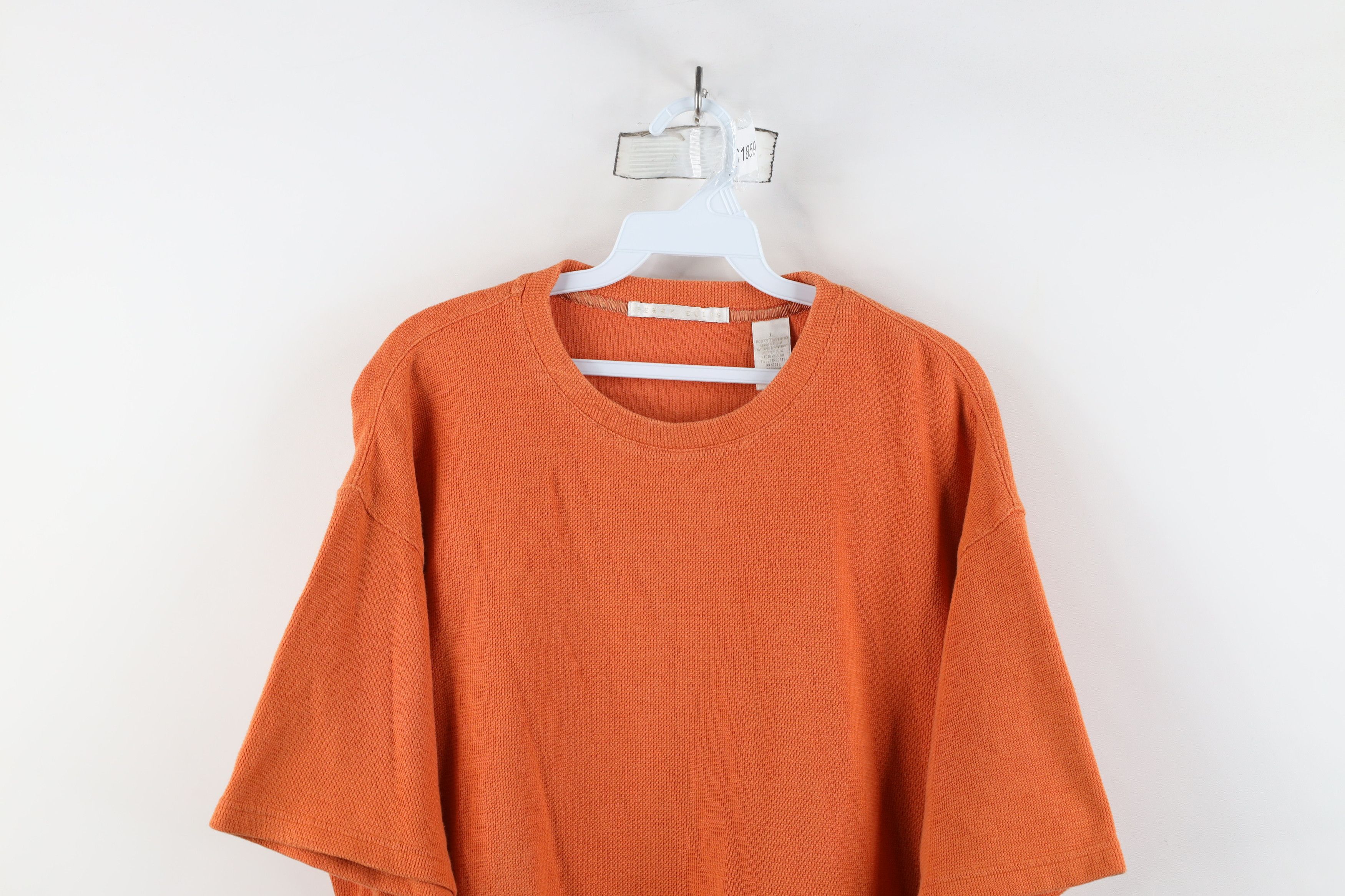 Vintage Vintage 90s Streetwear Blank Thermal Knit T-Shirt Orange USA Size US L / EU 52-54 / 3 - 2 Thumbnail